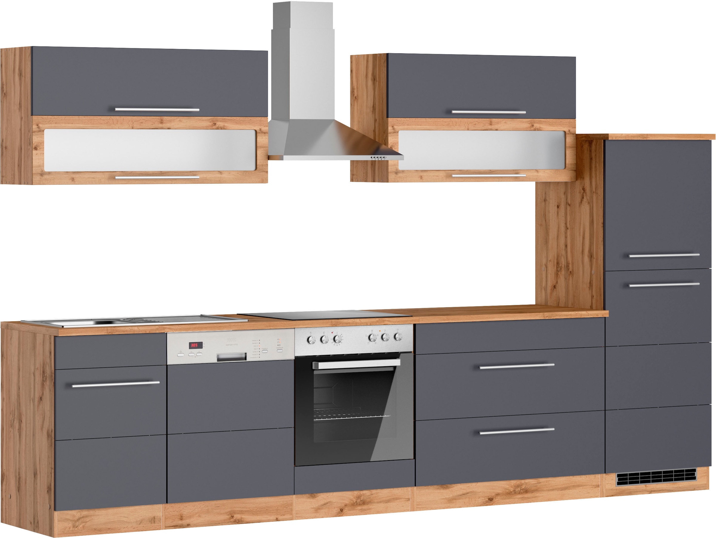 KOCHSTATION Küchenzeile "KS-Wien" Breite 330 cm, wahlweise mit E-Geräten günstig online kaufen