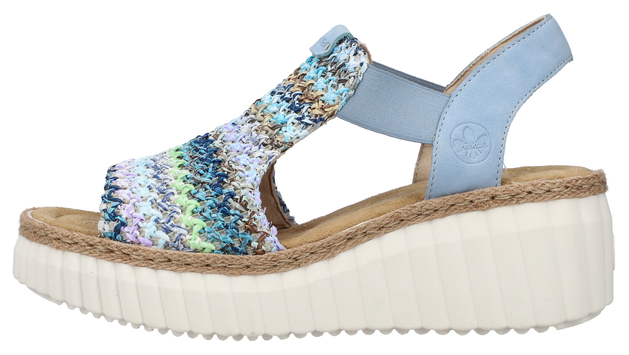 Rieker Plateausandaletten  , Sommerschuh, Sandale, Plateauabsatz, mit Gummizug