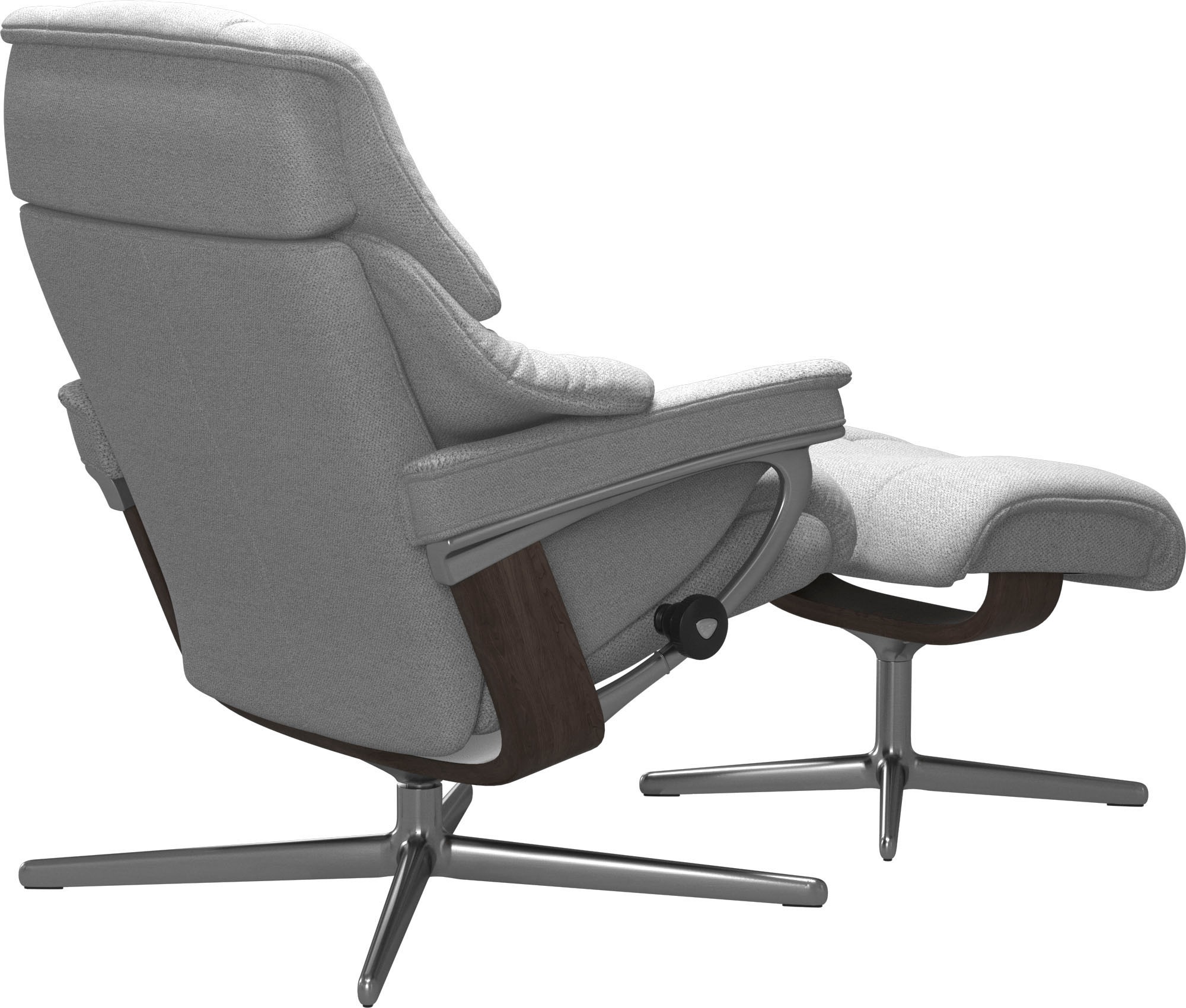Stressless® Relaxsessel »Reno«, (Set, Relaxsessel mit Hocker), mit Hocker, mit Cross Base, Größe S, M & L, Holzakzent Wenge