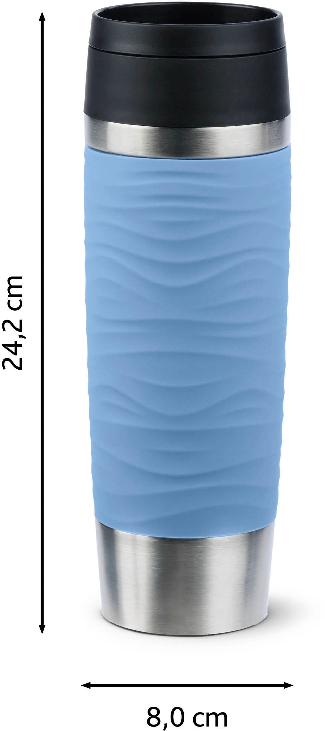 Emsa Thermobecher »Travel Mug Classic Wave«, 4h heiß, 8h kalt, 100% dicht, spülmaschinenfest, 360°-Trinköffnung