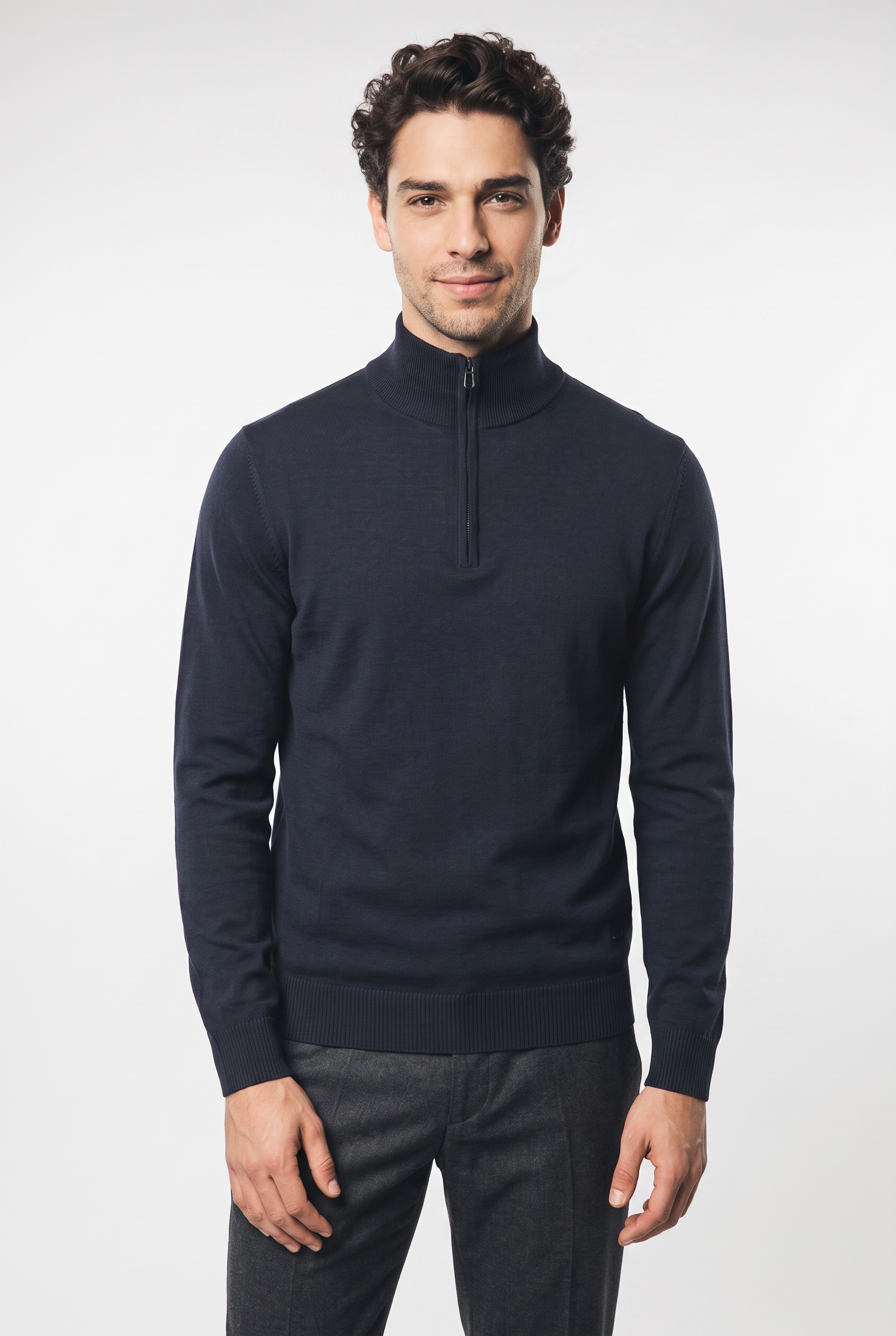 JOOP! Strickpullover »Dario« Regular fit mit Troyer-Kragen, Wolle