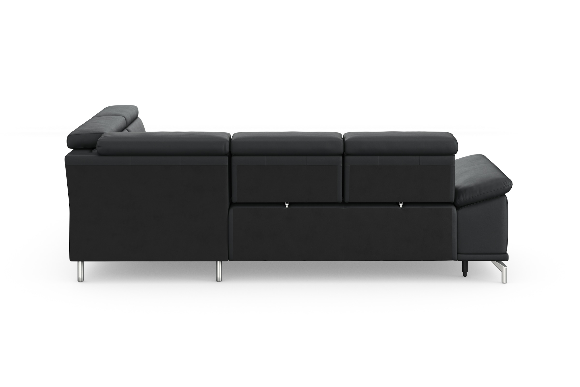 sit&more Ecksofa »Cabrio L-Form, mit Sitztiefenverstellung, Arm- und Kopfteilverstellung«, 3 Nierenkissen, Federkern, optional Bettfunktion und Stauraum