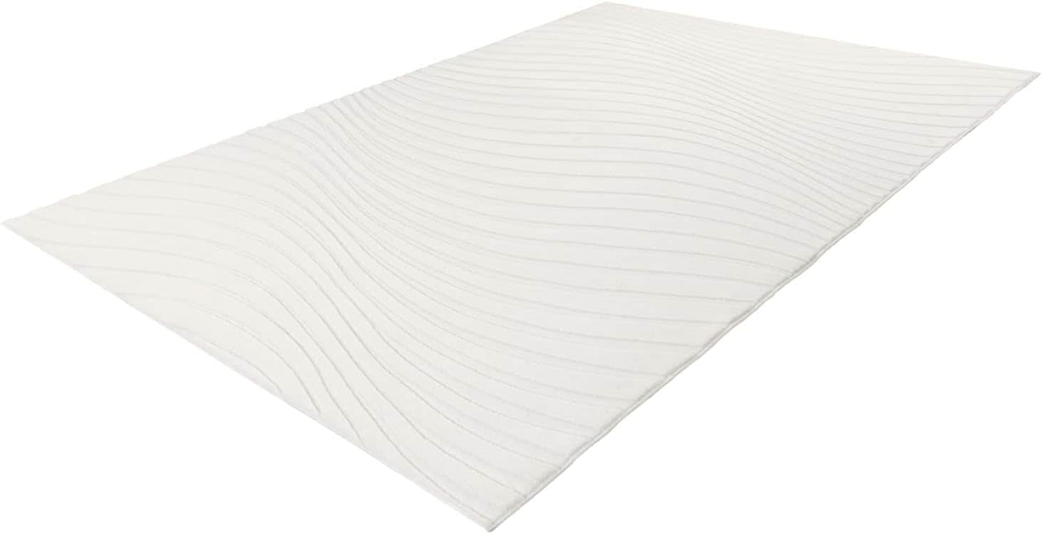 Carpet City Teppich »WAVES 503« rechteckig 12 mm Höhe Kurzflor, Hochtief-Muster/ 3D-Effekt, Uni, Wohnzimmer, Schlafzimmer