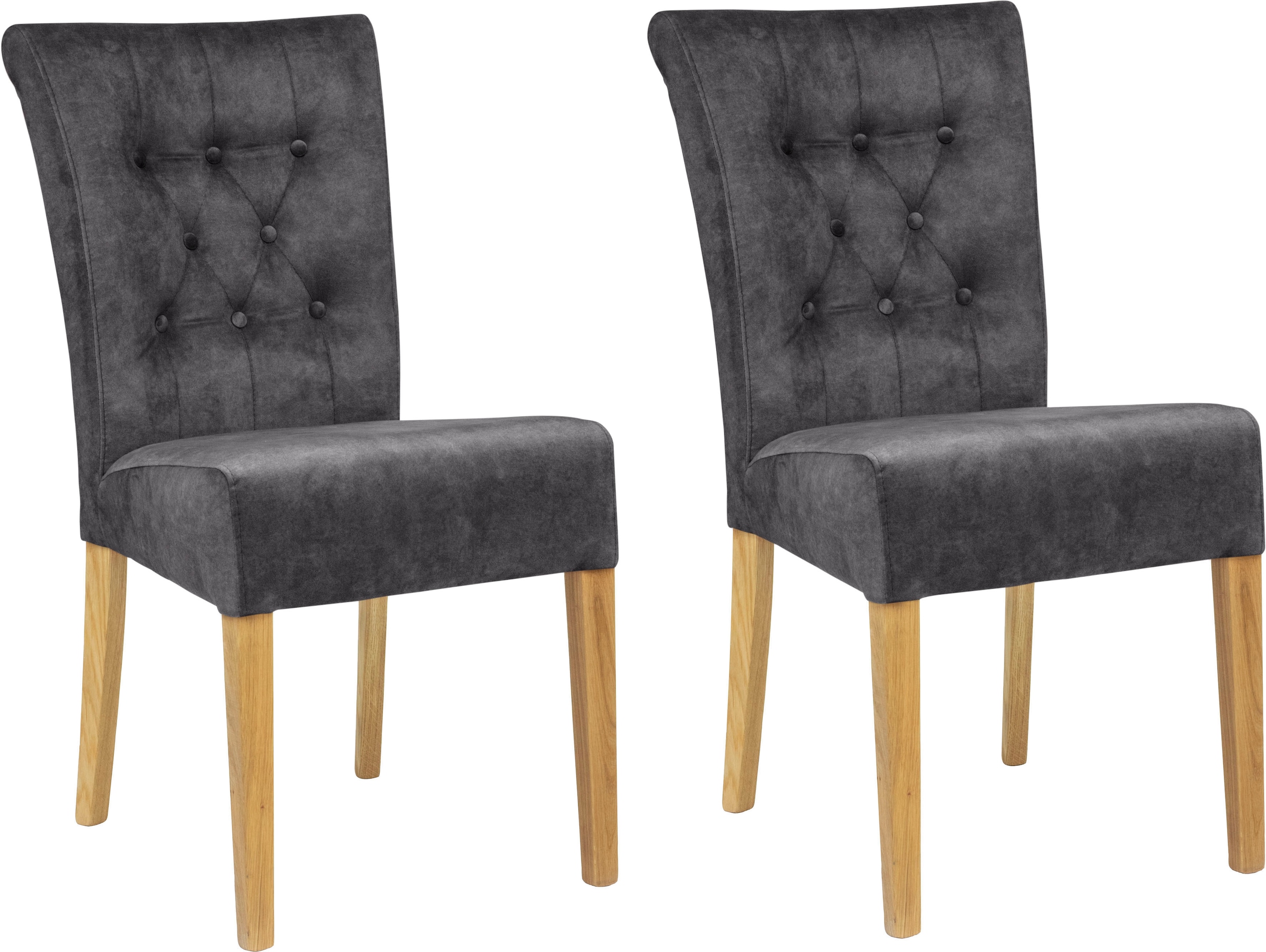 Home affaire Polsterstuhl »Queen« (Set) 2 Stk.Esszimmerstuhl mit Knopfheftu günstig online kaufen