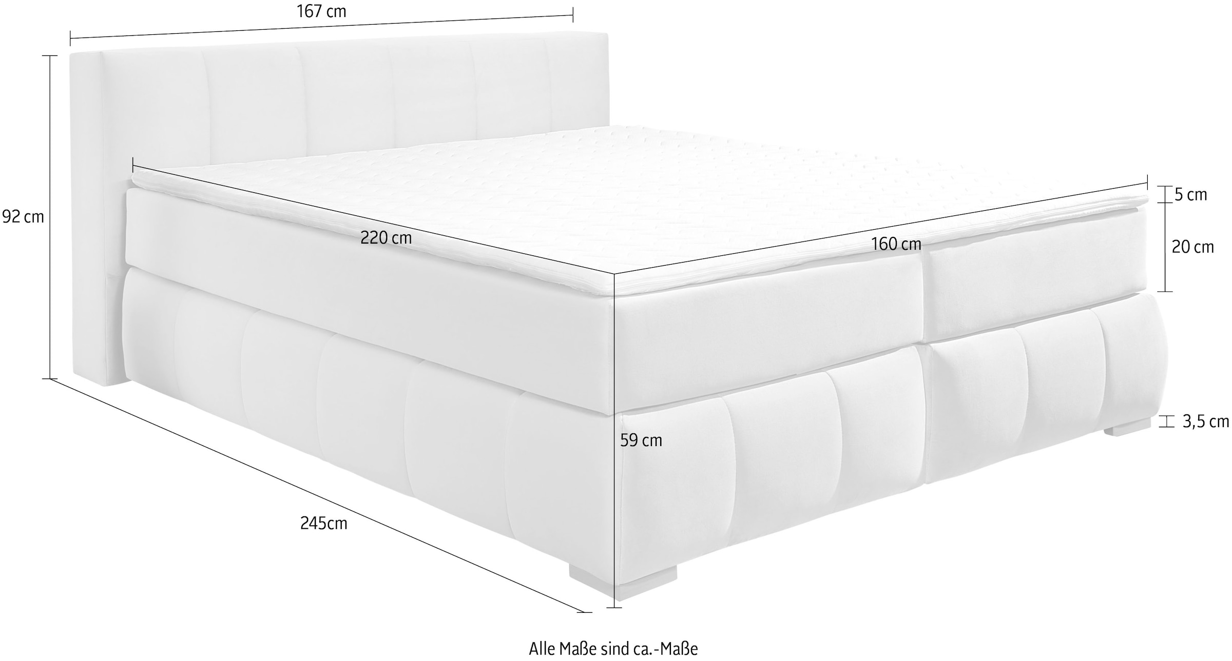 9. Bild von Guido Maria Kretschmer Home&Living Boxspringbett »Chelles«, inkl. Topper, in XXL- Überlänge 220 cm, Unterbox mit feine Wölbung