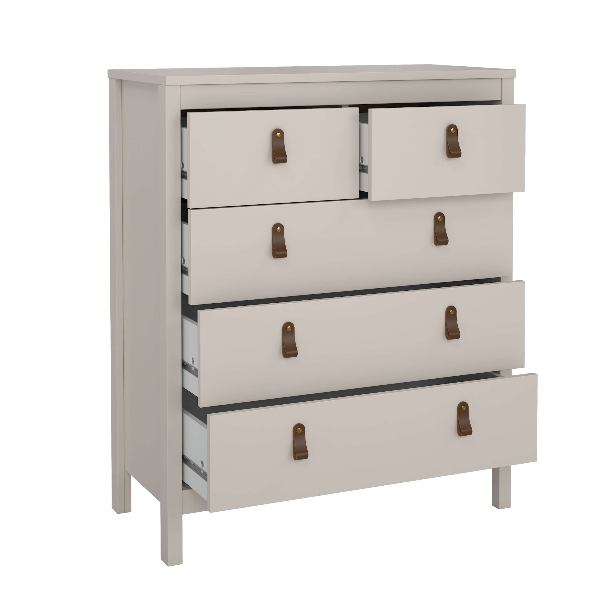 Home affaire Kommode »Madrid, Aufbewahrung, Schubladenschrank, Stauraum« Skandinavisches Design, Wahlweise Leder- oder Metallgriffe
