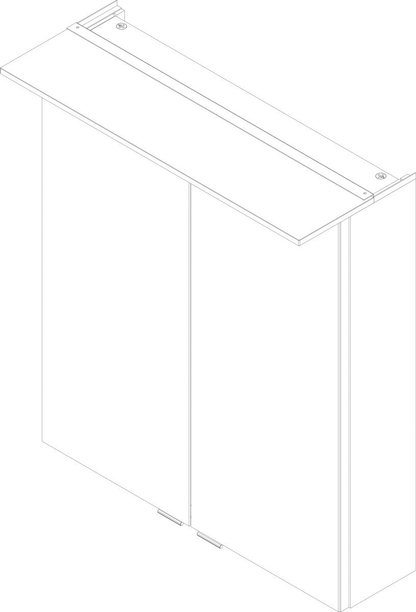 FACKELMANN Spiegelschrank »PE 60 - Dark-Oak«, Badmöbel Breite 60 cm, 2 Türen