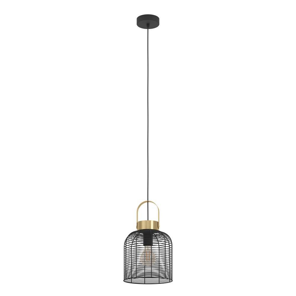 EGLO Hängeleuchte »ROUNDHAM«, 1 flammig, Leuchtmittel E27 | ohne Leuchtmittel, Pendelleuchte, Esszimmerlampe Industrial, Metall in Schwarz, Ø22cm