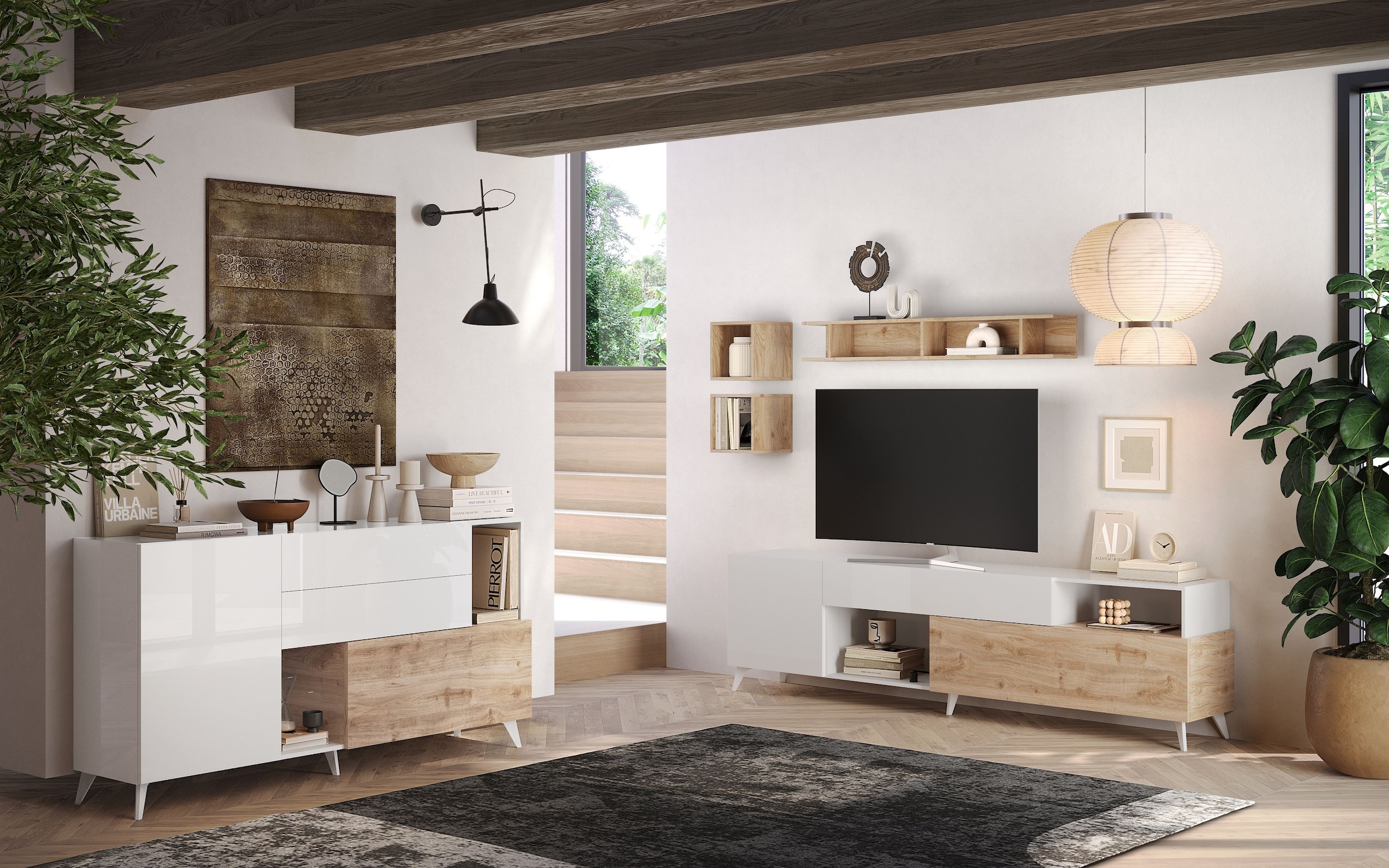 INOSIGN Sideboard »Monaco Breite 181 cm, Anrichte mit 1 Tür, 1 Klappe u. 2 Schubkästen«, Kommode, Soft/Self Closing
