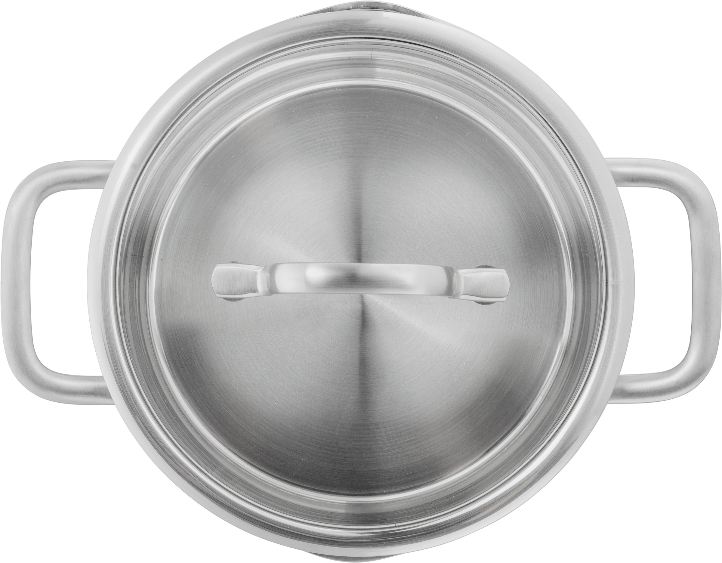 Zwilling Topf-Set »TrueFlow«, Edelstahl, (Set, 4 tlg.), 18/10 Edelstahl, integrierte Siebfunktion, Induktion, 4-tlg.