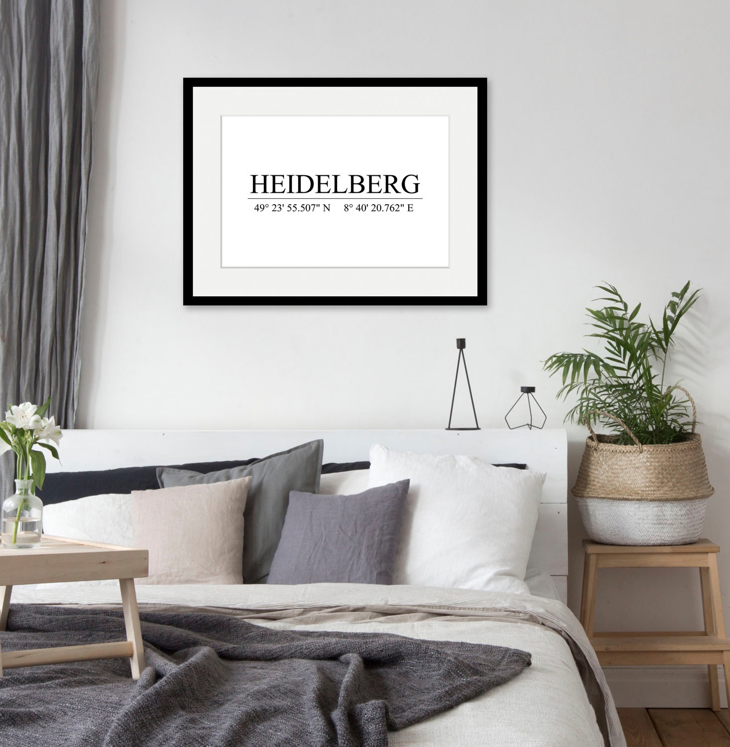 queence Bild »Heidelberg«, Städte-Schriftzug-Deutschland-Stadt-Schwarz-Weiß günstig online kaufen