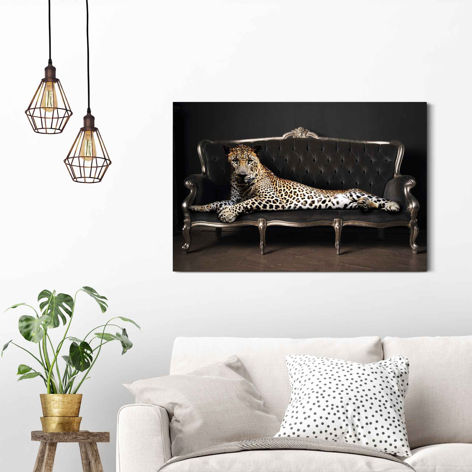 Reinders! Wandbild »Wandbild Leopard Chic Panther - Liegend - Luxus -  Relax«, Leopard, (1 St.) auf Rechnung bestellen | Poster