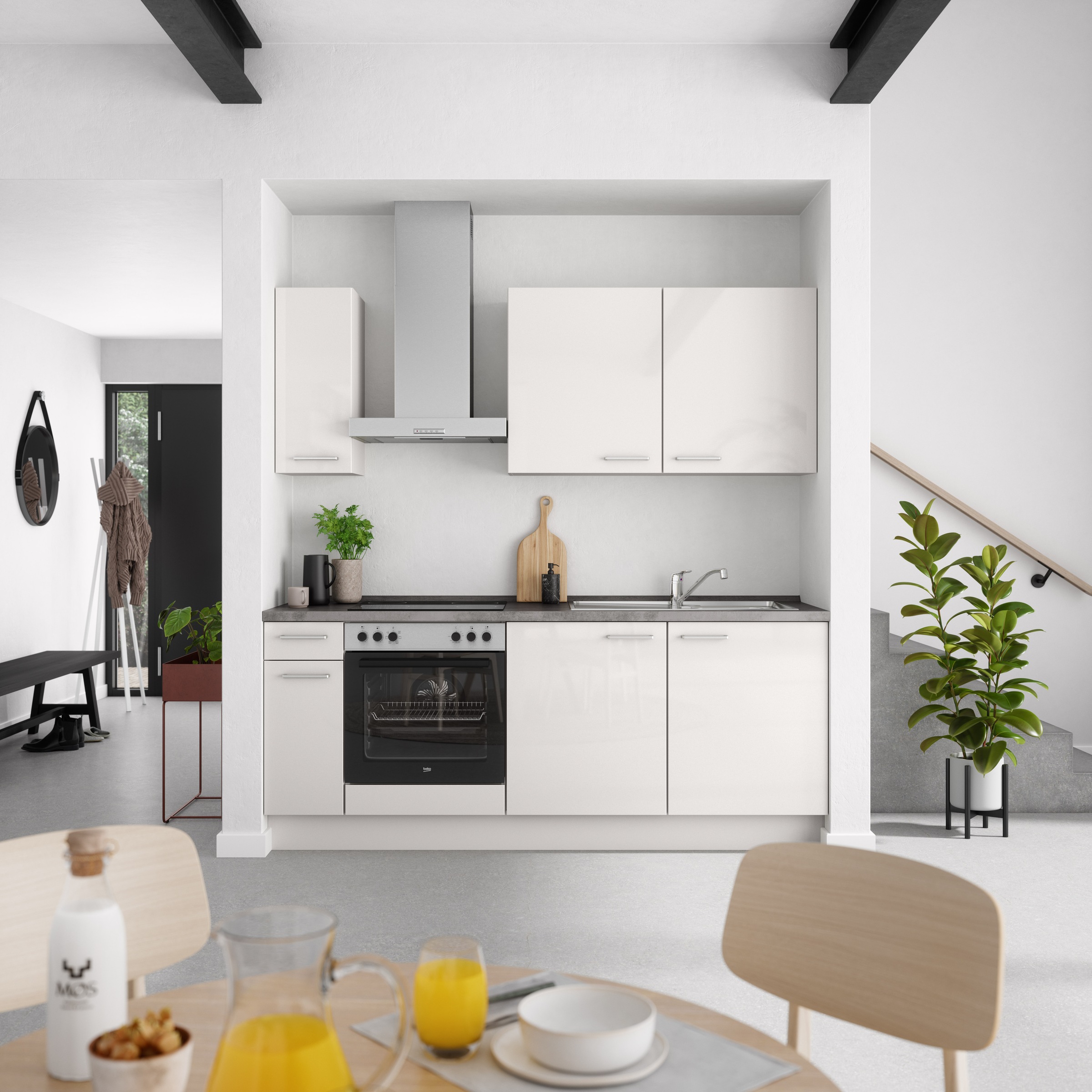 nobilia® Küchenzeile »"Flash I"« vormontiert, Ausrichtung wählbar, Breite 210 cm, wahlw. mit E-Geräten