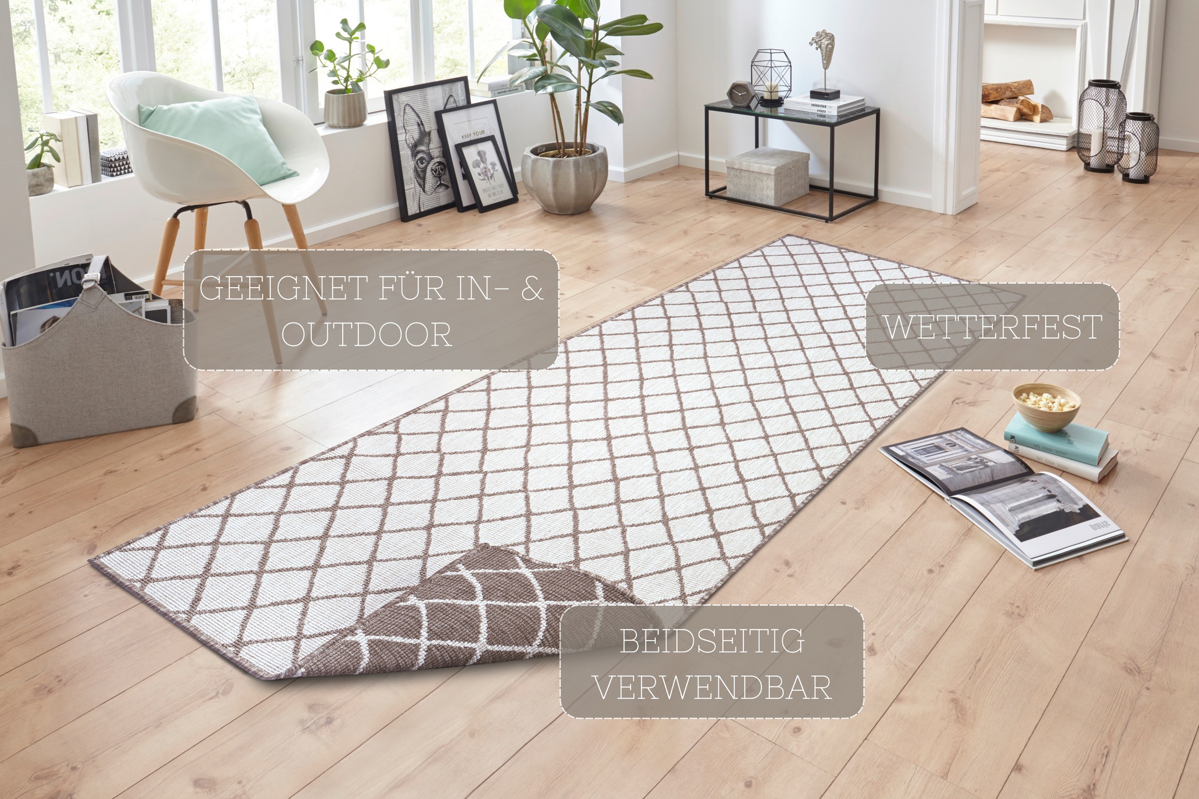 NORTHRUGS Teppich »Malaga Wendeteppich«, rechteckig, 5 mm Höhe, In-& Outdoo günstig online kaufen