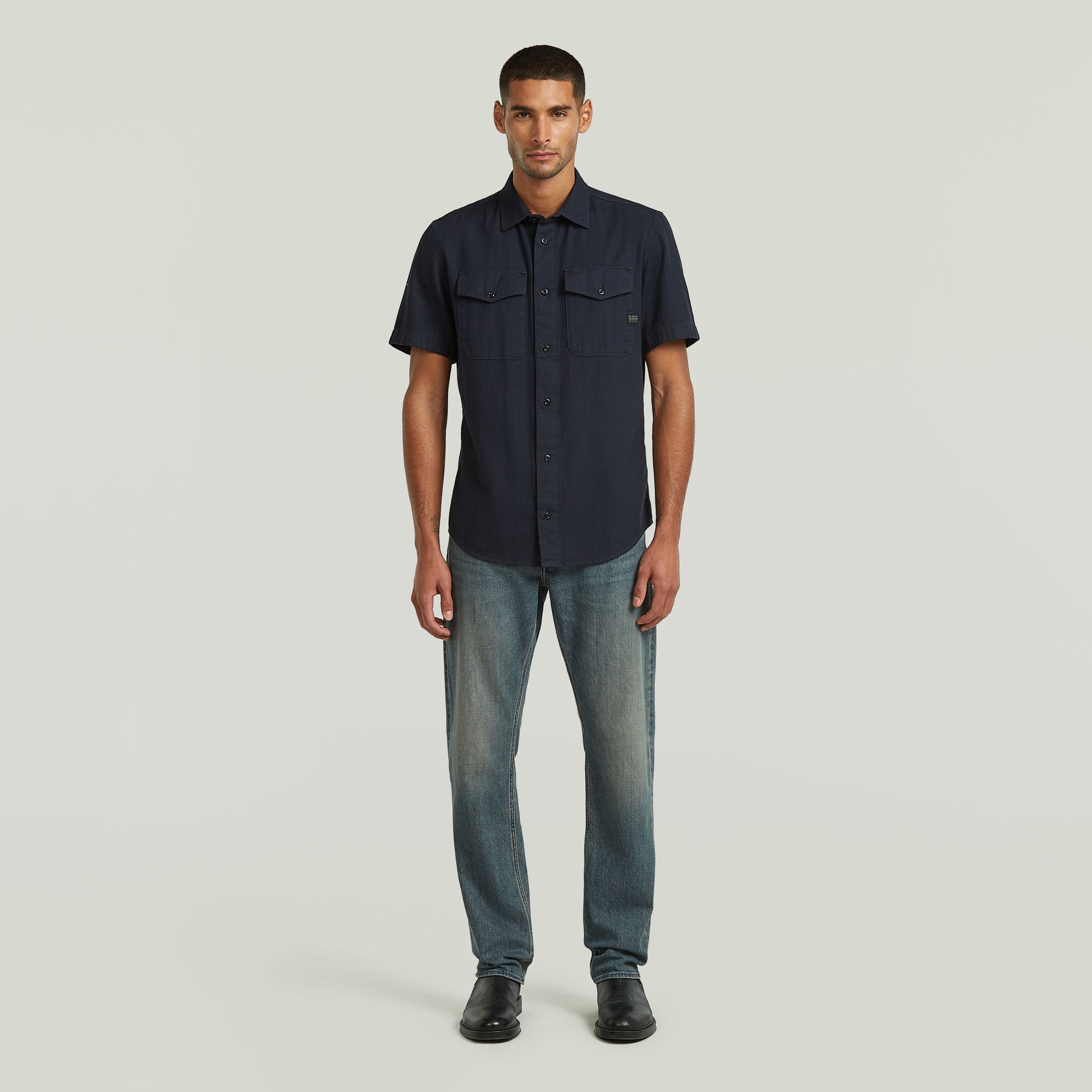 G-STAR Kurzarmhemd »Marine Slim Shirt« mit aufgesetzten Taschen