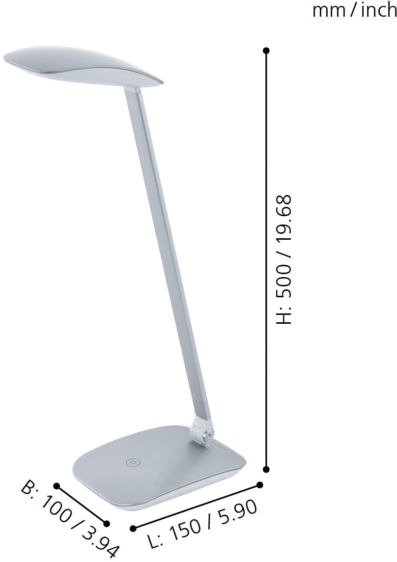 EGLO Tischleuchte »CAJERO« LED-Board Neutralweiß Tischleuchte, L15 x B10 x H50 cm, schwarz, 4,8W inkl.