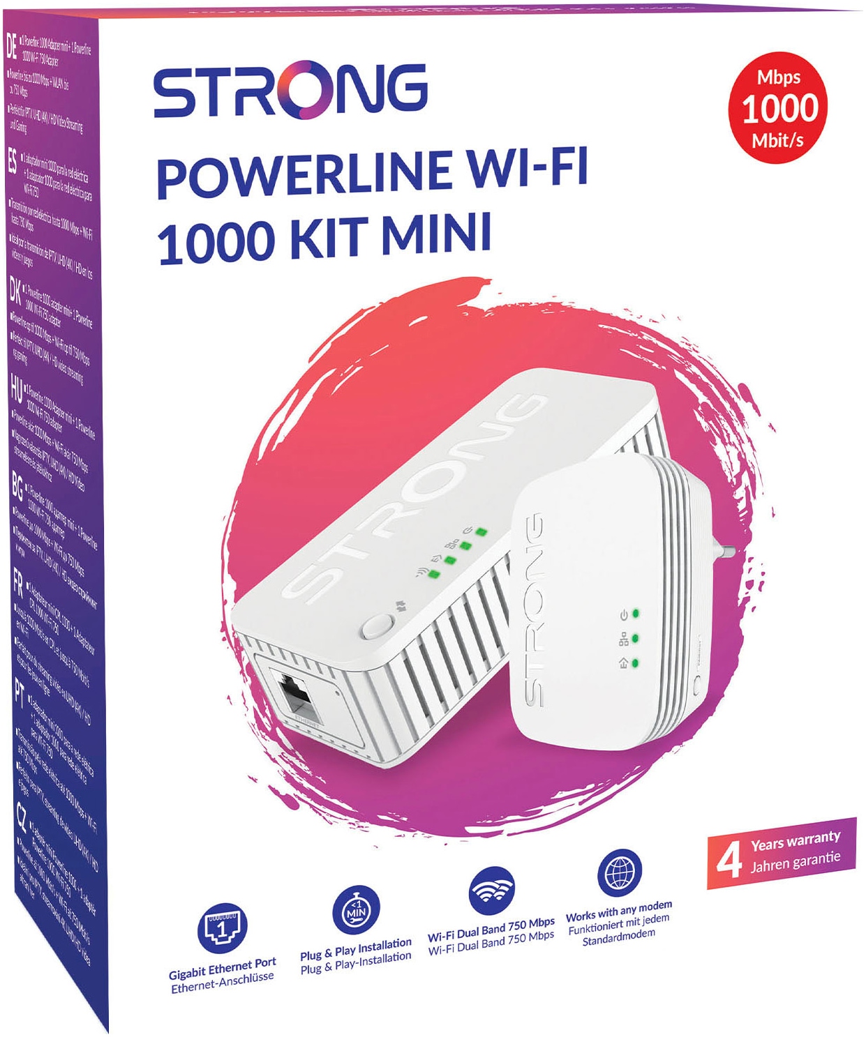 Strong Reichweitenverstärker »Powerline MINI WiFi 1000 Mbit/s Set (2 Einheiten)«, (2 St.)