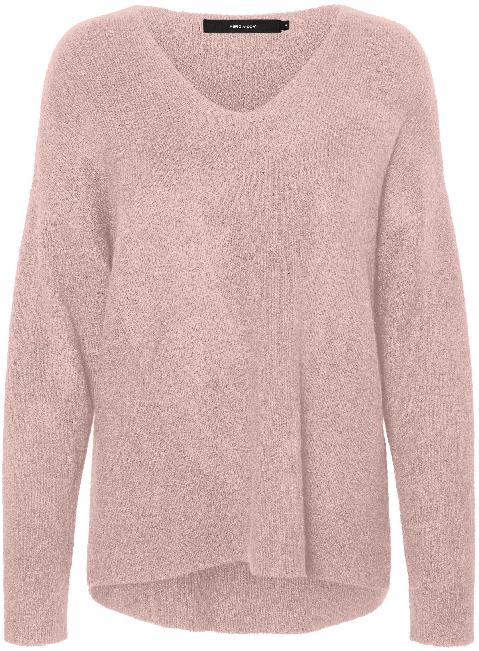 Vero Moda V-Ausschnitt-Pullover »VMCREWLEFILE LS V-NECK BLOUSE NOOS« Materialmix, loose fit