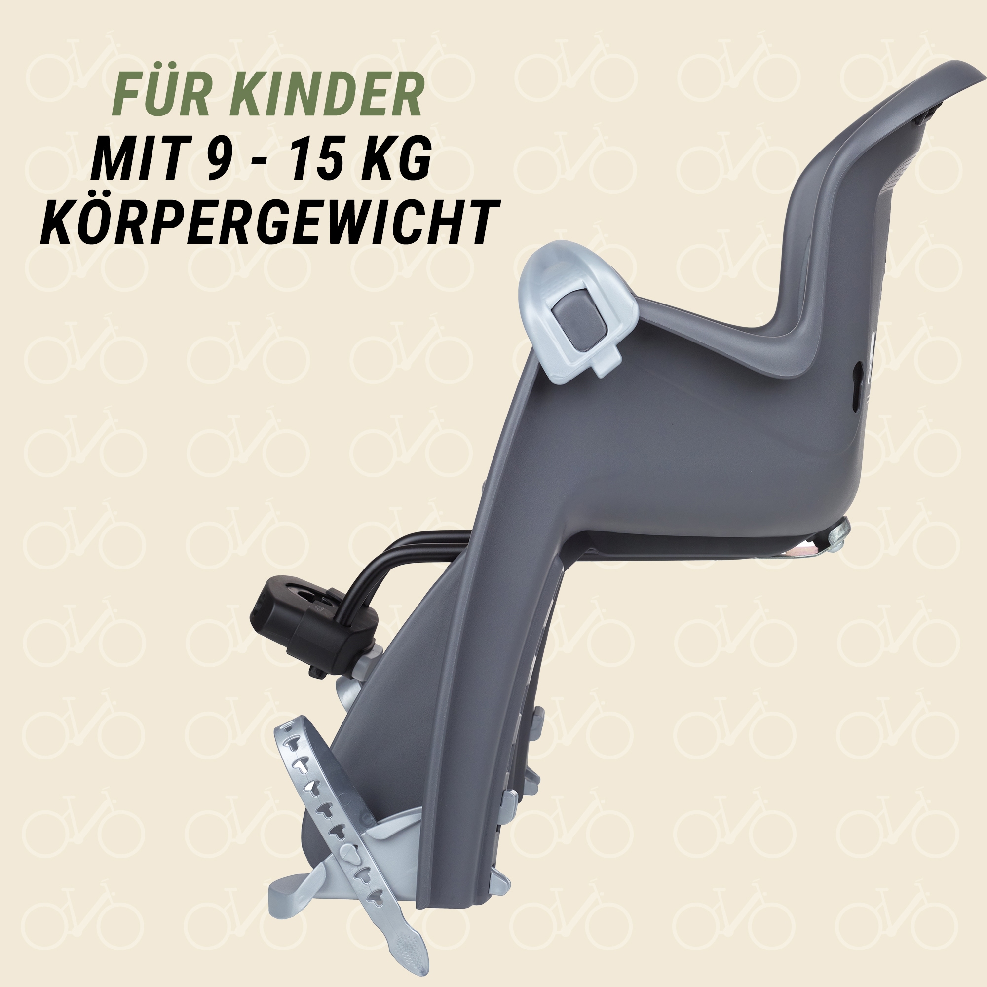 Prophete Fahrradkindersitz »Fahrrad Kindersitz Bilby Junior« verstellbare Fußstützen mit Sicherheitsschnallen