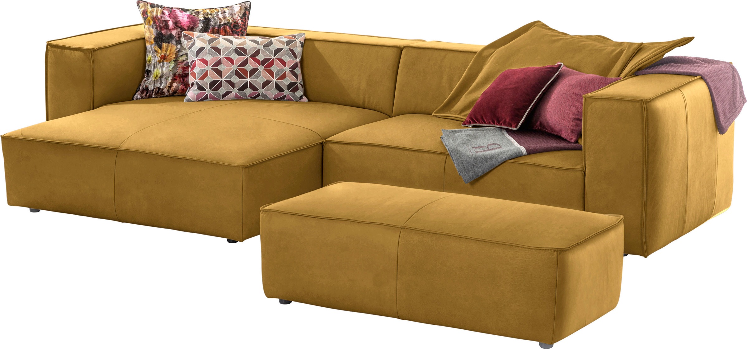 W.SCHILLIG Ecksofa »around-the-block« inklusive Hocker, mit eleganter Biese günstig online kaufen