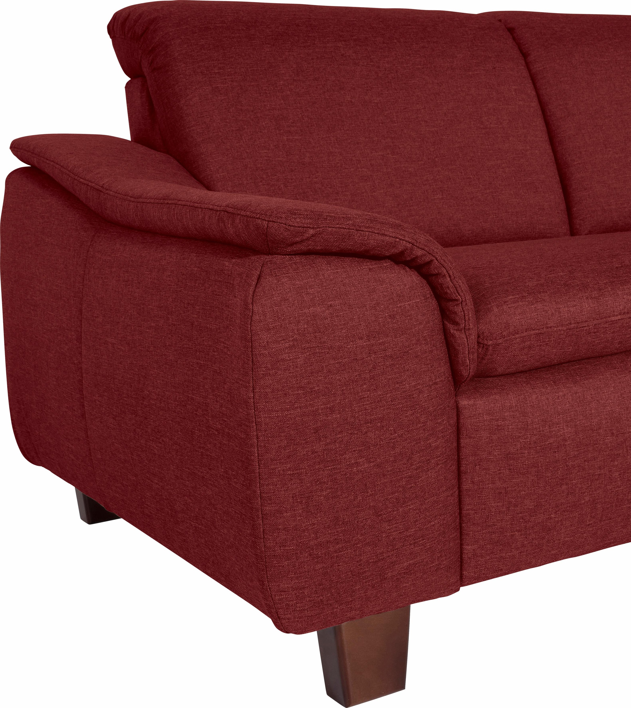 Max Winzer® Ecksofa »Alessio, aktuelle Mattenoptik, geschwungene Formensprache, bequem«, mit abgerundeter Rückenlehne, Ottomane wahlweise links oder rechts