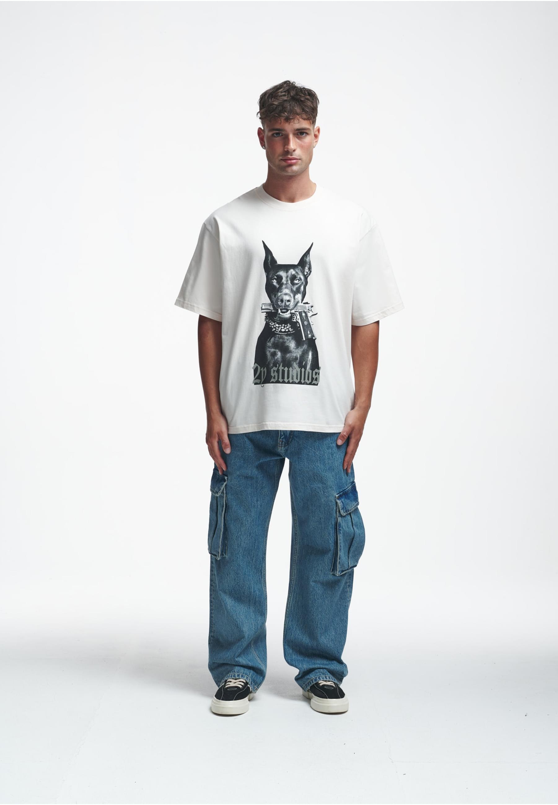 2Y Studios T-Shirt »2Y Studios Herren Doberman Oversize Tee« 1 Stk.
