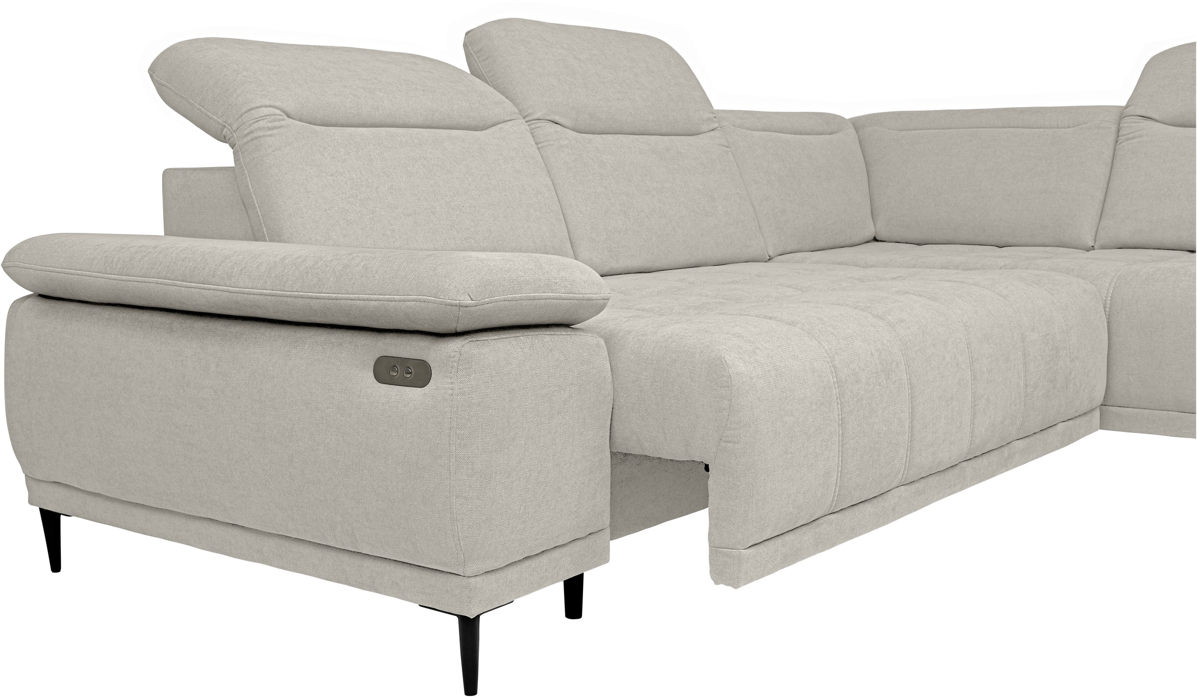 WERK2 Ecksofa »Focus-L 204 x 278 cm inkl. Komfortfunktionen, bequem, bodenfrei« Luxus-Microfaser, L-Form, elektrische Sitztiefenverstellung