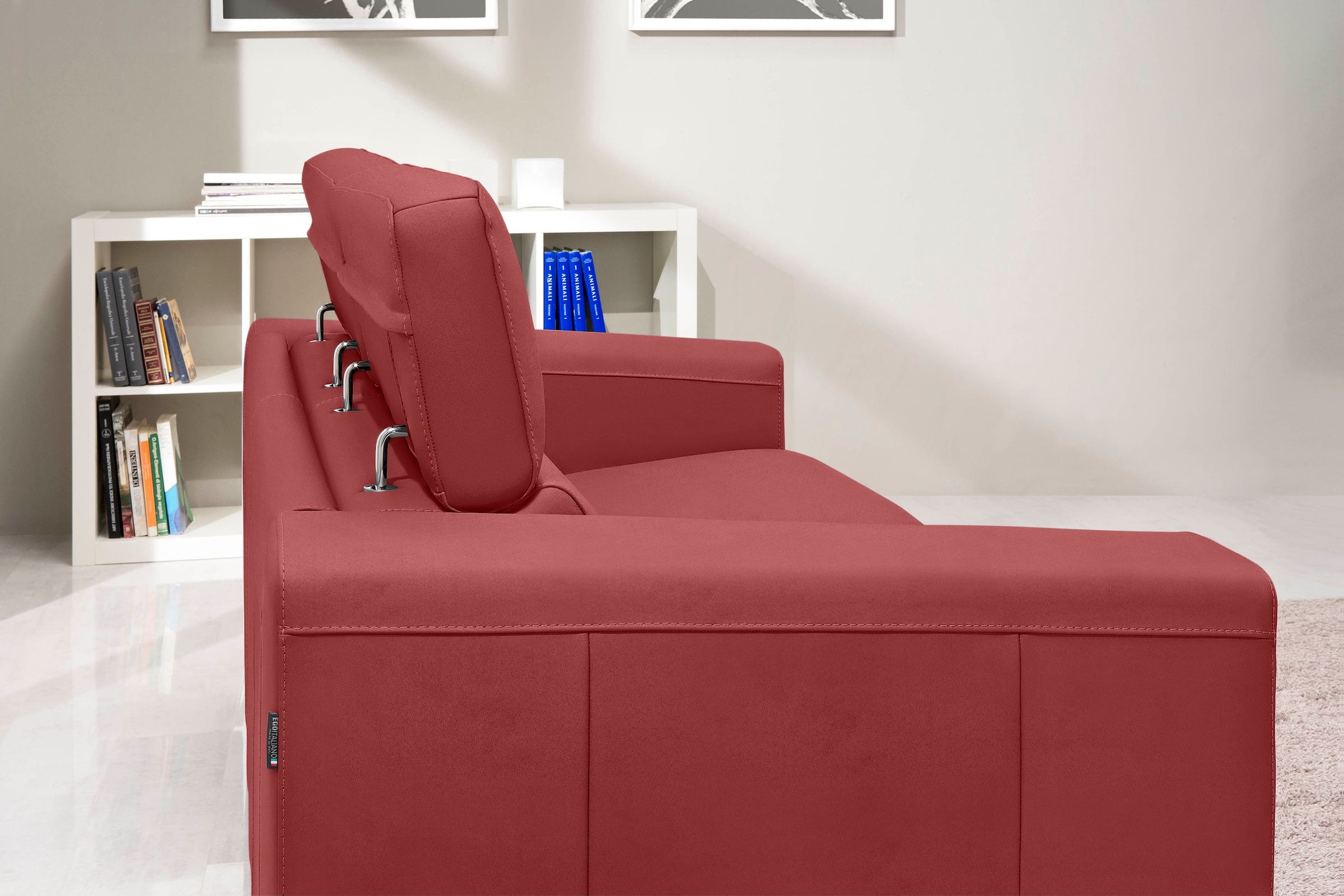 Egoitaliano 2,5-Sitzer »Cabiria, Design und super Sitzkomfort« inkl. manuell verstellbarer Kopfstützen, mit Metallfüßen