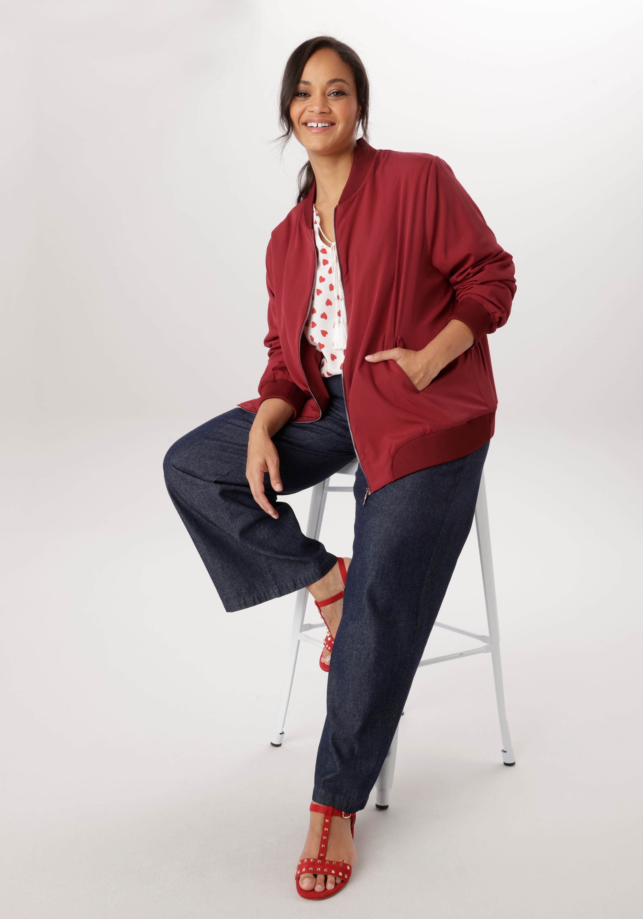 Aniston PLUS Blouson In Crepe-Qualität
