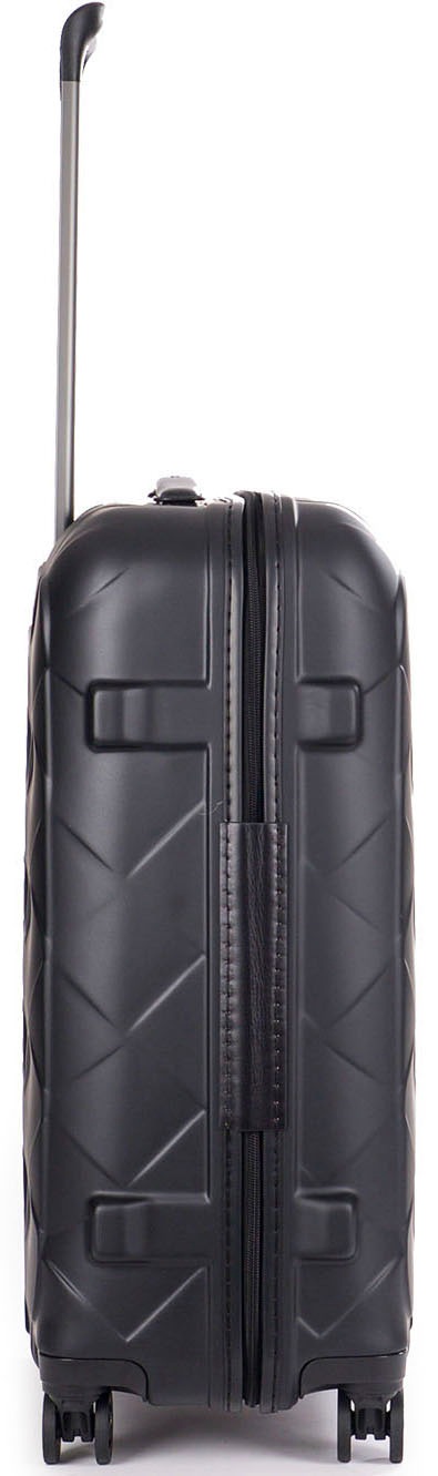 Stratic Hartschalen-Trolley »Leather&More M, matt black«, 4 Rollen, Reisekoffer Reisegepäck Aufgabegepäck TSA-Zahlenschloss