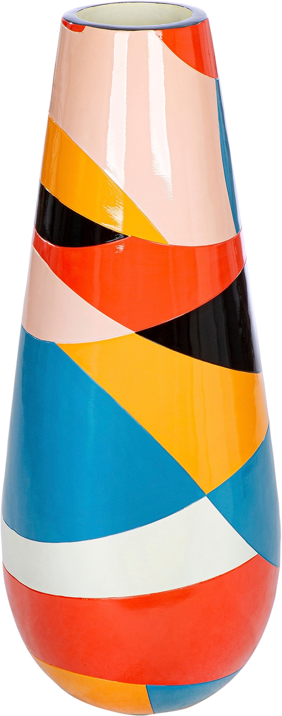 GILDE Bodenvase »Flaschen-Bodenvase Levy H.92 cm« Bodenvase, grafisch, Blumenvase, modern, Eyecatcher, Geschenkidee