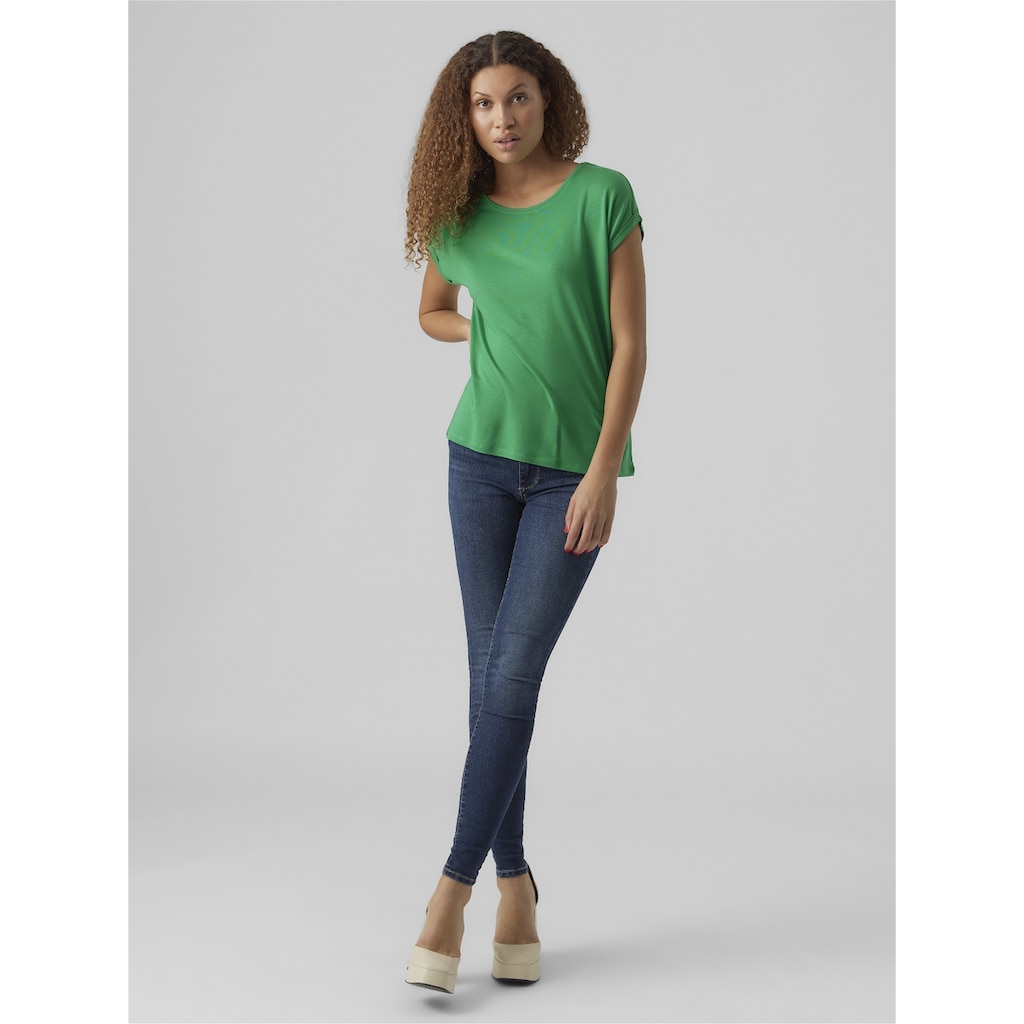 Vero Moda Rundhalsshirt »VMAVA PLAIN SS TOP GAJRS NOOS«