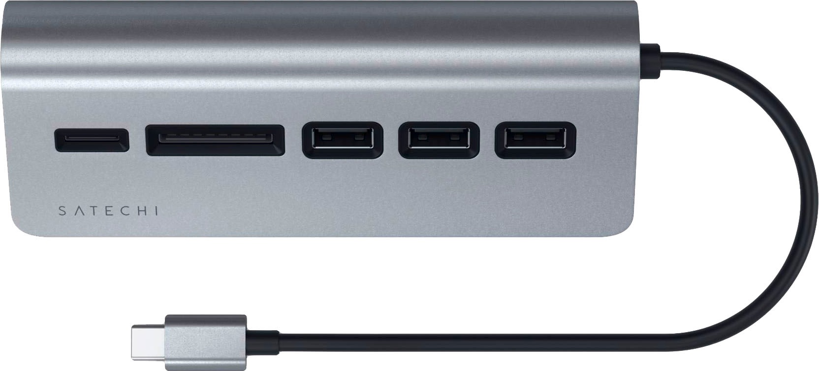 Satechi USB-Adapter »Type-C Aluminum USB Hub & Card Reader«, USB 3.0 Typ A zu USB Typ C