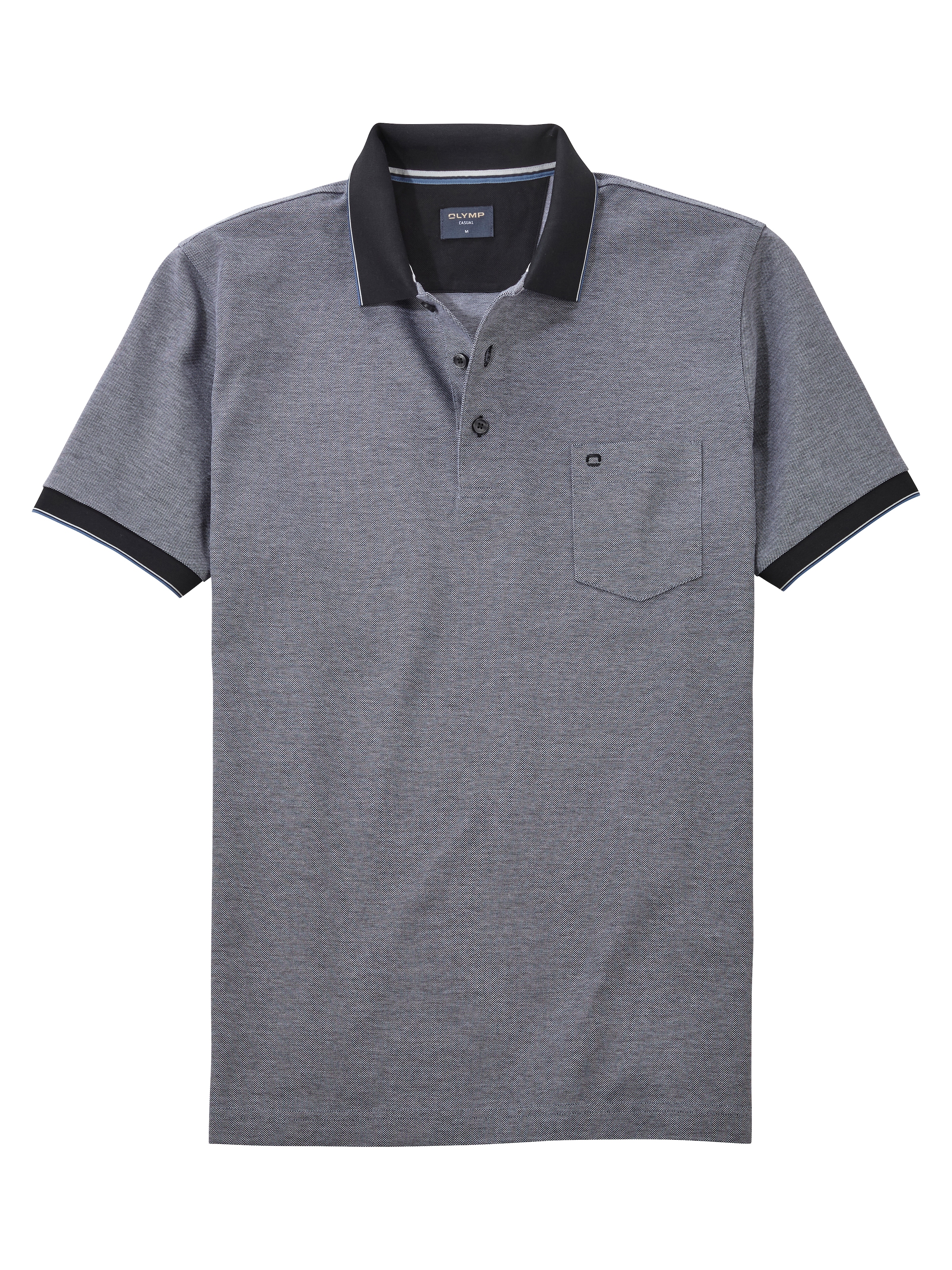 OLYMP Poloshirt »Casual« Two-Tone Piqué, Seitenschlitzen im Saum