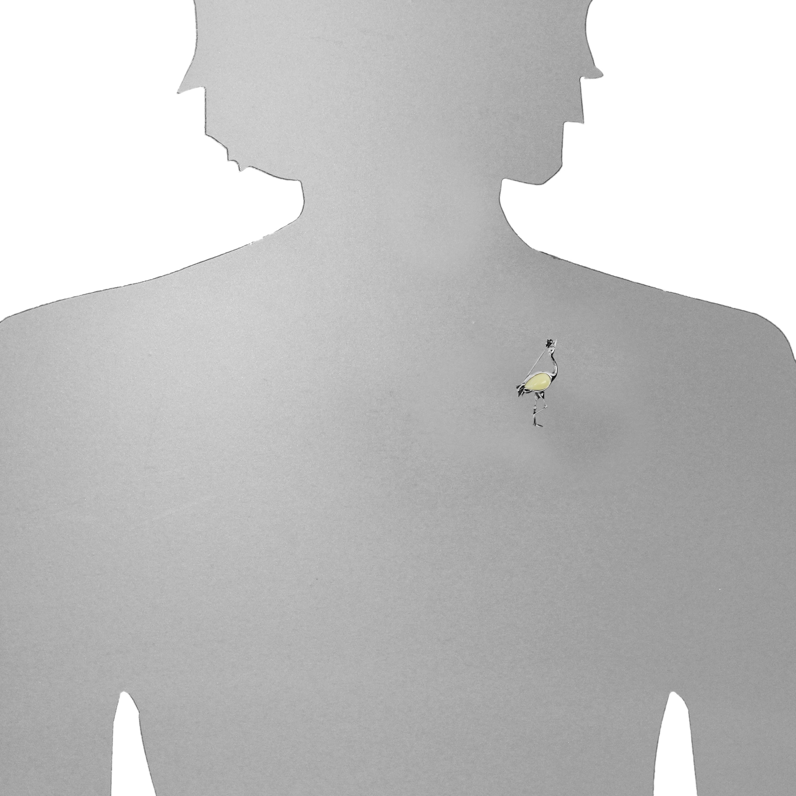 OSTSEE-SCHMUCK Brosche »Ostsee-Schmuck Brosche Kranich Brosche Kranich«