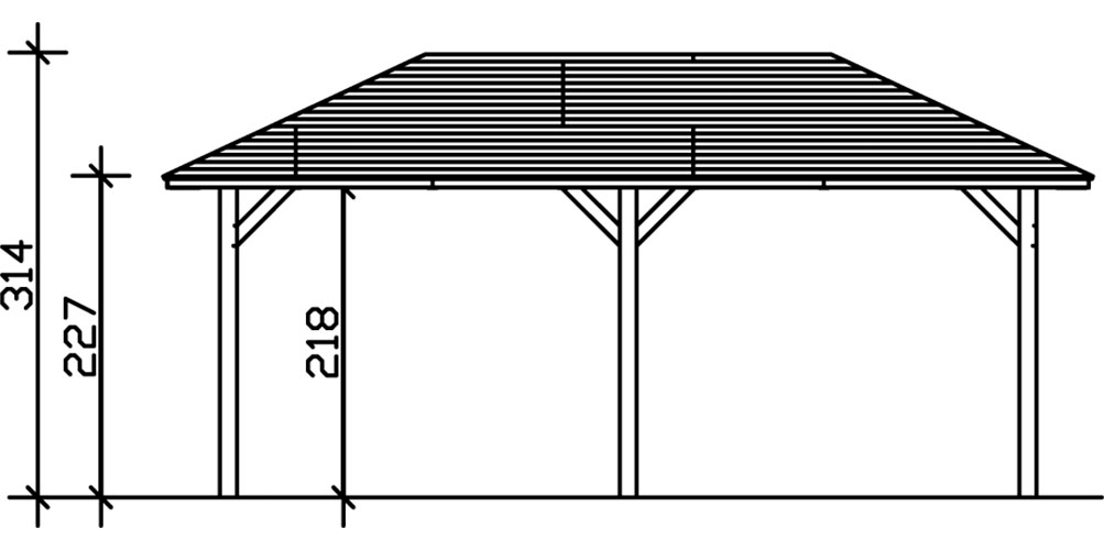 Skanholz Einzelcarport »Taunus«, Holz, 270 cm, Anthrazit