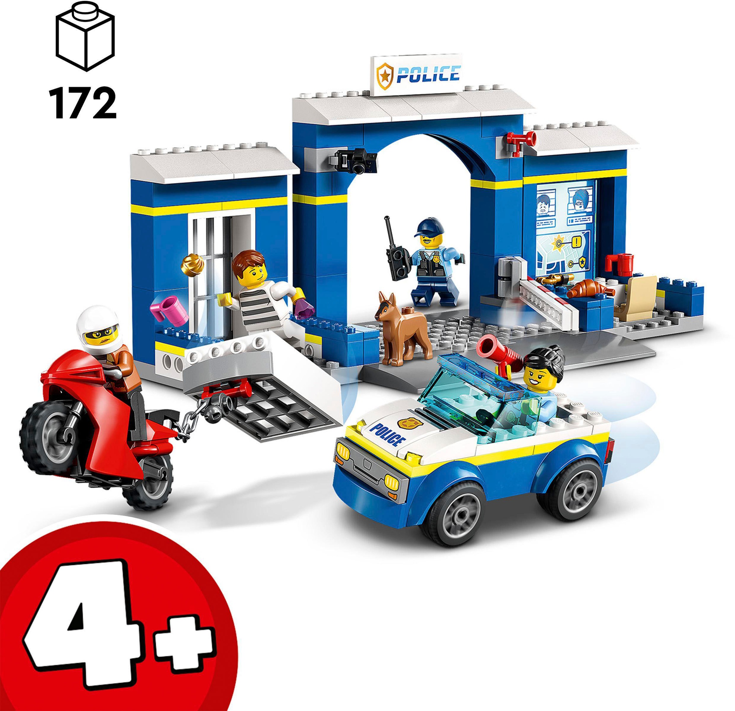 LEGO® Konstruktionsspielsteine »Ausbruch aus der Polizeistation (60370), LEGO® City«, (172 St.), Made in Europe