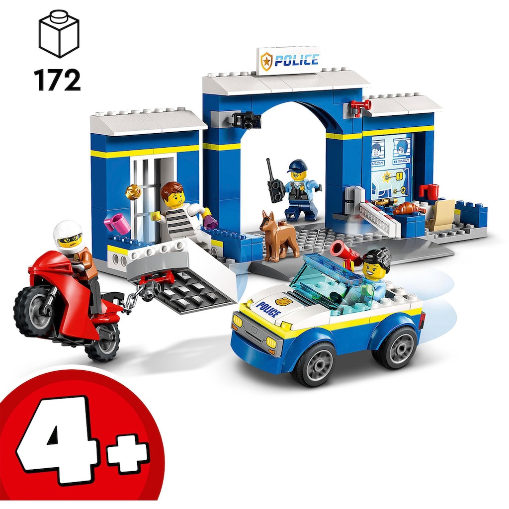 LEGO® Konstruktionsspielsteine »Ausbruch aus der Polizeistation (60370), LEGO® City«, (172 St.)