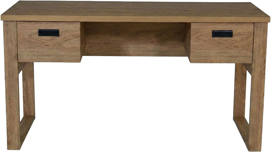Jahnke Schreibtisch »RIVA D 140« Schreibtisch,Stauraum,2 Türen, Metallgriffe,Eiche-Optik,Breite:140 cm