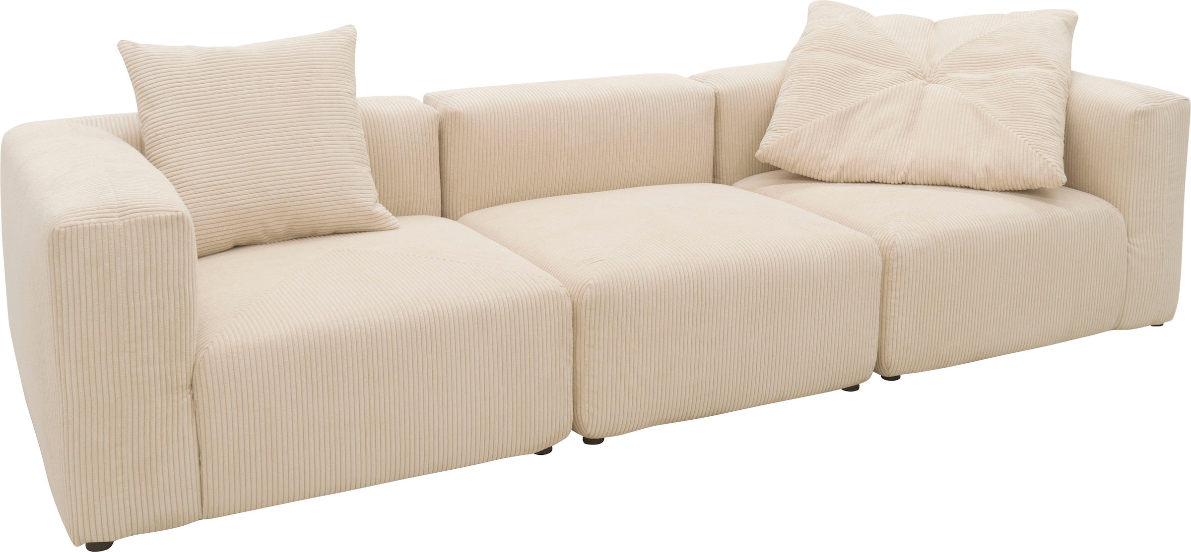 RAUM.ID Big-Sofa »Gerrid«, Cord-Bezug, bestehend aus Modulen: 2 Eck- und ein Mittelelement