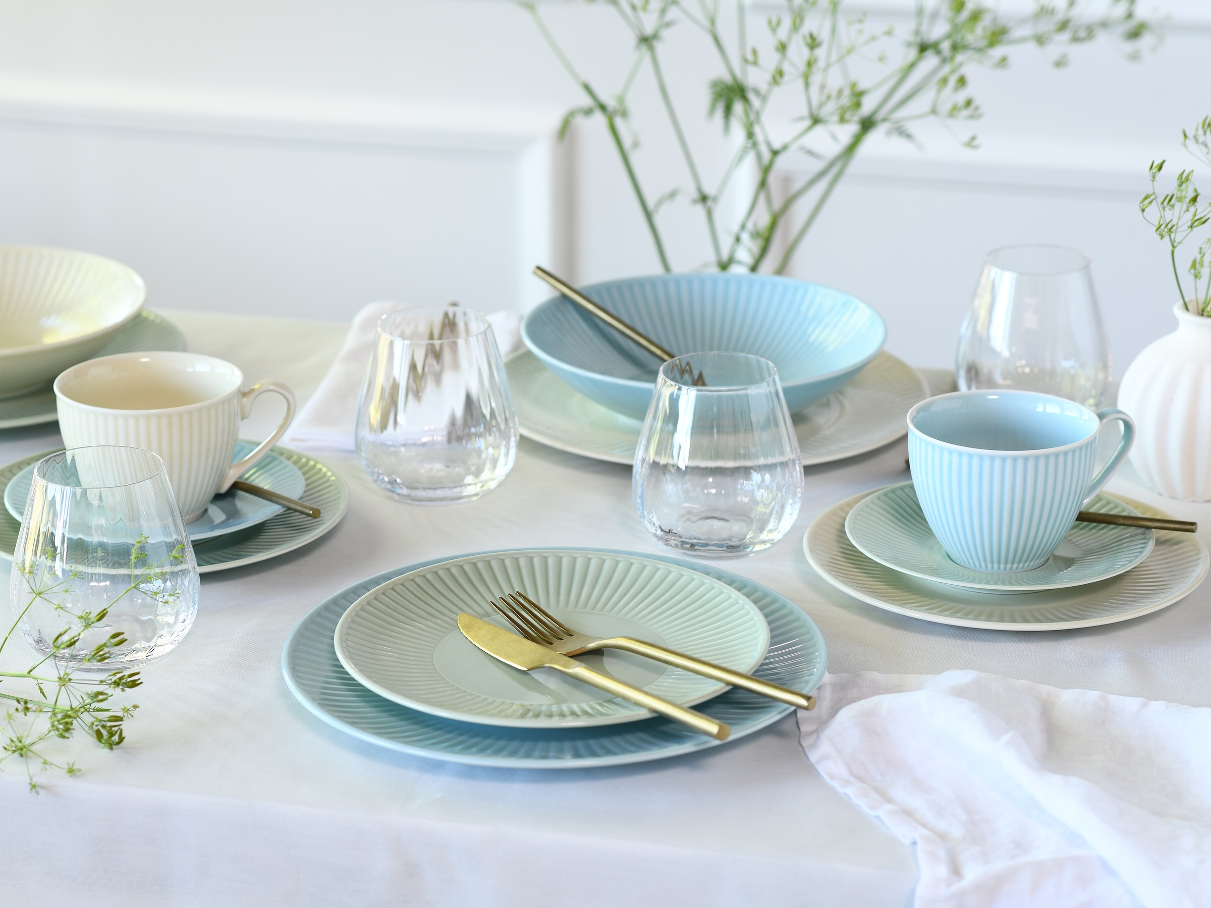 CreaTable Teller-Set »Valencia Pastell, Tellerset 18-tlg« Elegant, Boho Chi günstig online kaufen