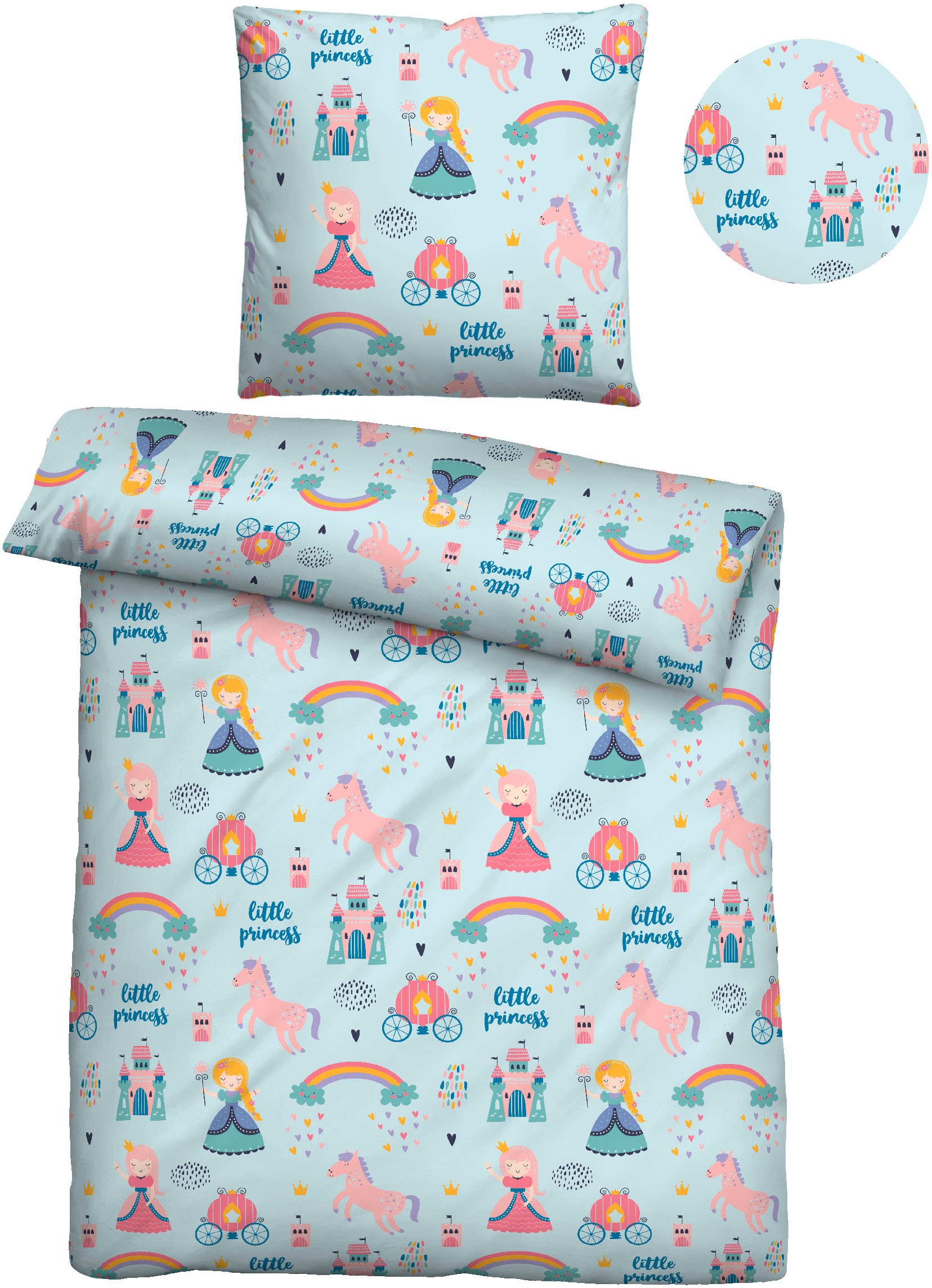 Biberna Bettwäsche »kleine Prinzessin«, wohlig warm + weich, pflegeleicht, aus 100% Baumwolle, Reißverschluss