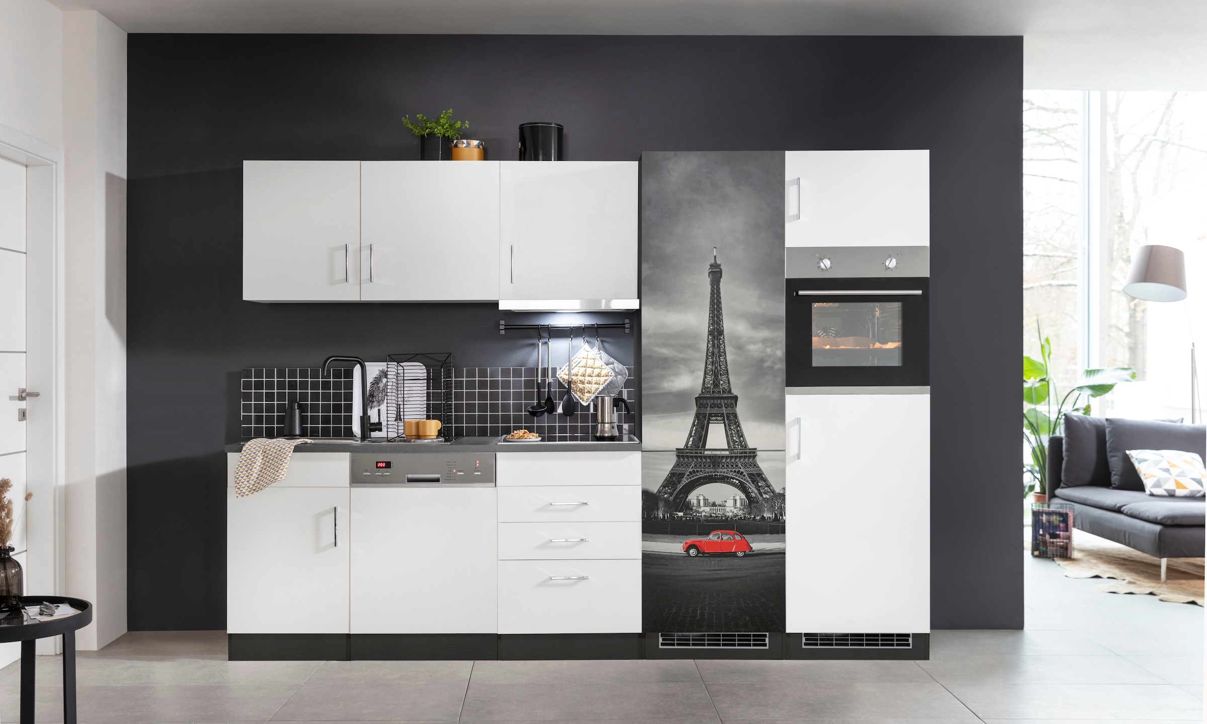 HELD MÖBEL Küchenzeile »Paris«, mit E-Geräten, Breite 290 cm günstig online kaufen
