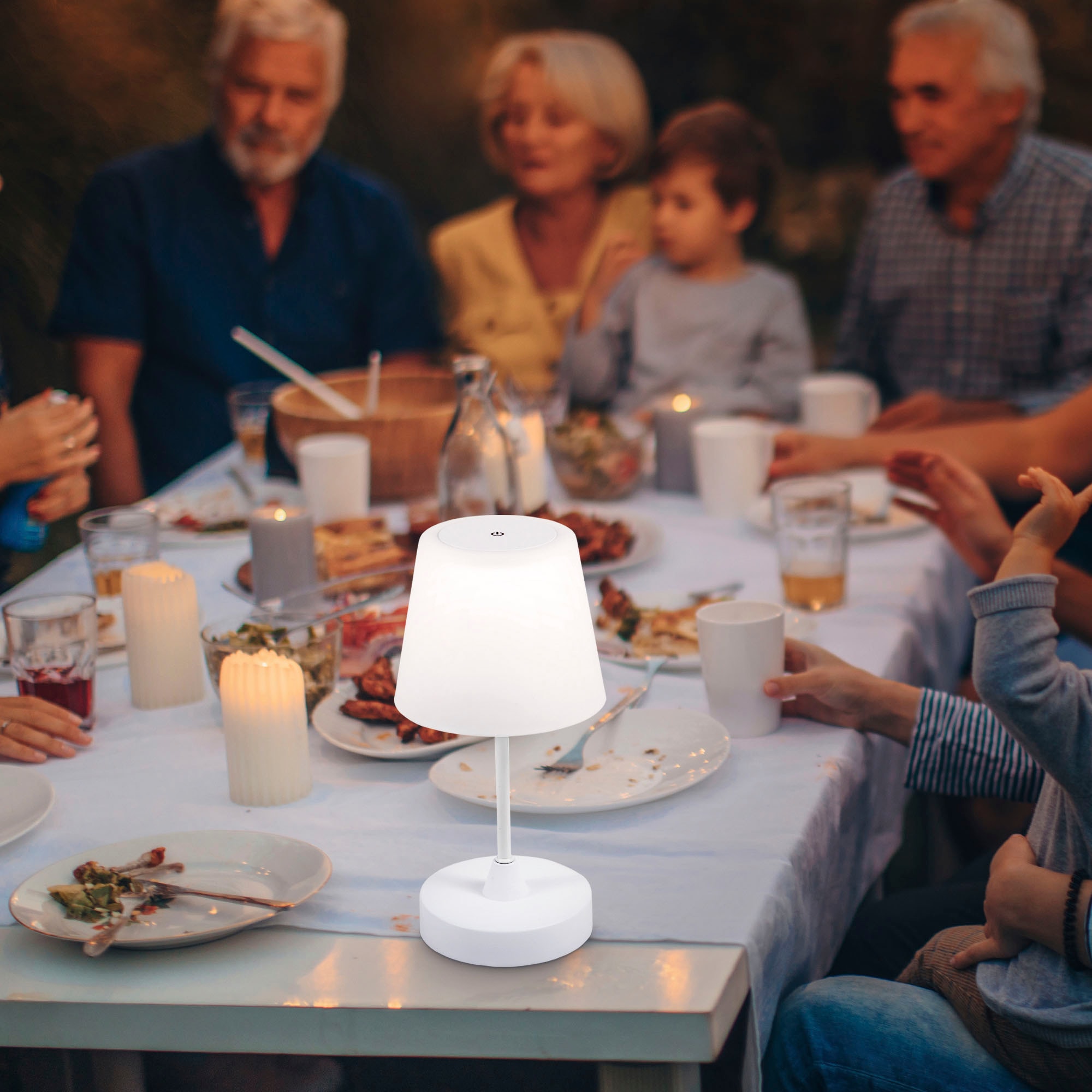 B.K.Licht Außen-Tischleuchte »BK_TL1351 LED Tischlampe außen, Dimmbar, Outdoor«, 1 flammig, Leuchtmittel LED-Modul | LED fest integriert, Wiederaufladbar, USB, Kabelllos, IP44, 3W, 340lm, 4.000K, Batterie