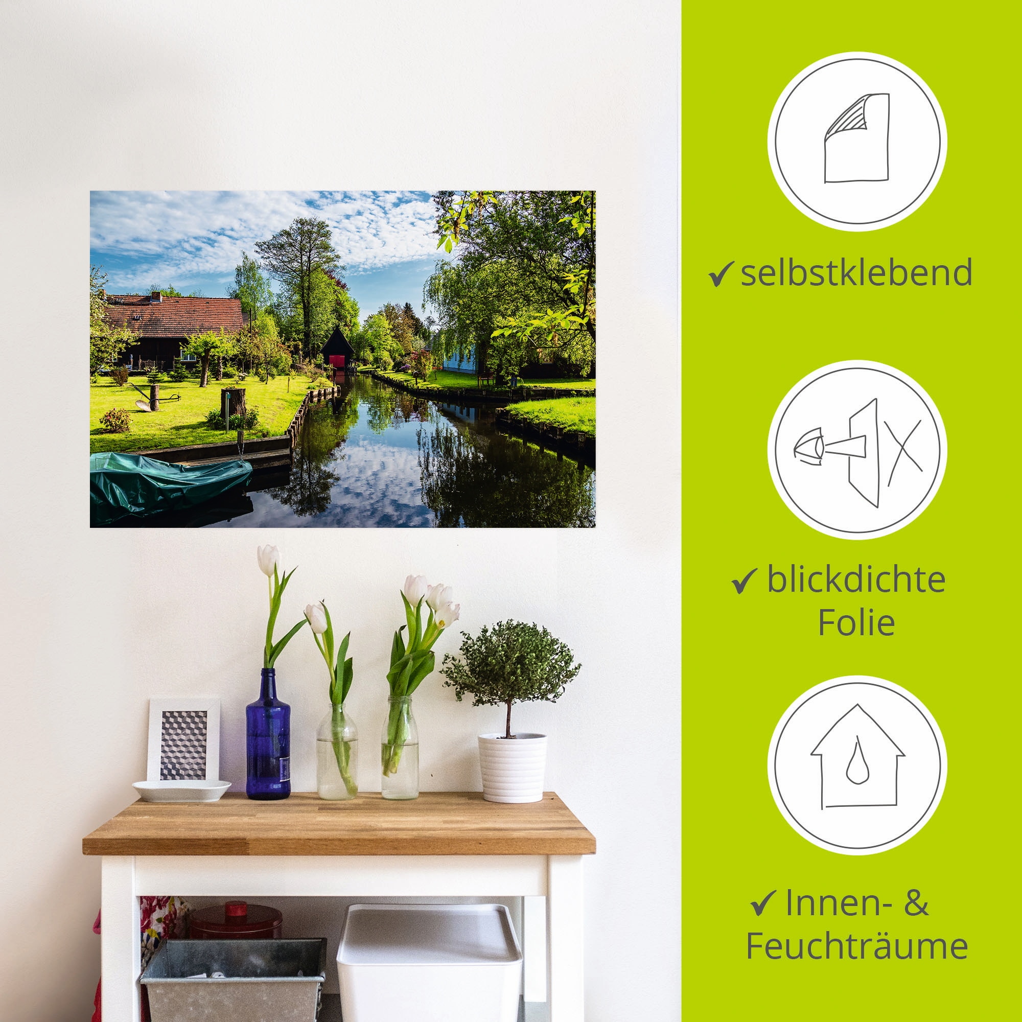 Artland Wandbild »Gebäude im Spreewald in Lehde I«, Gebäude, (1 St.), als Leinwandbild, Wandaufkleber in verschied. Größen