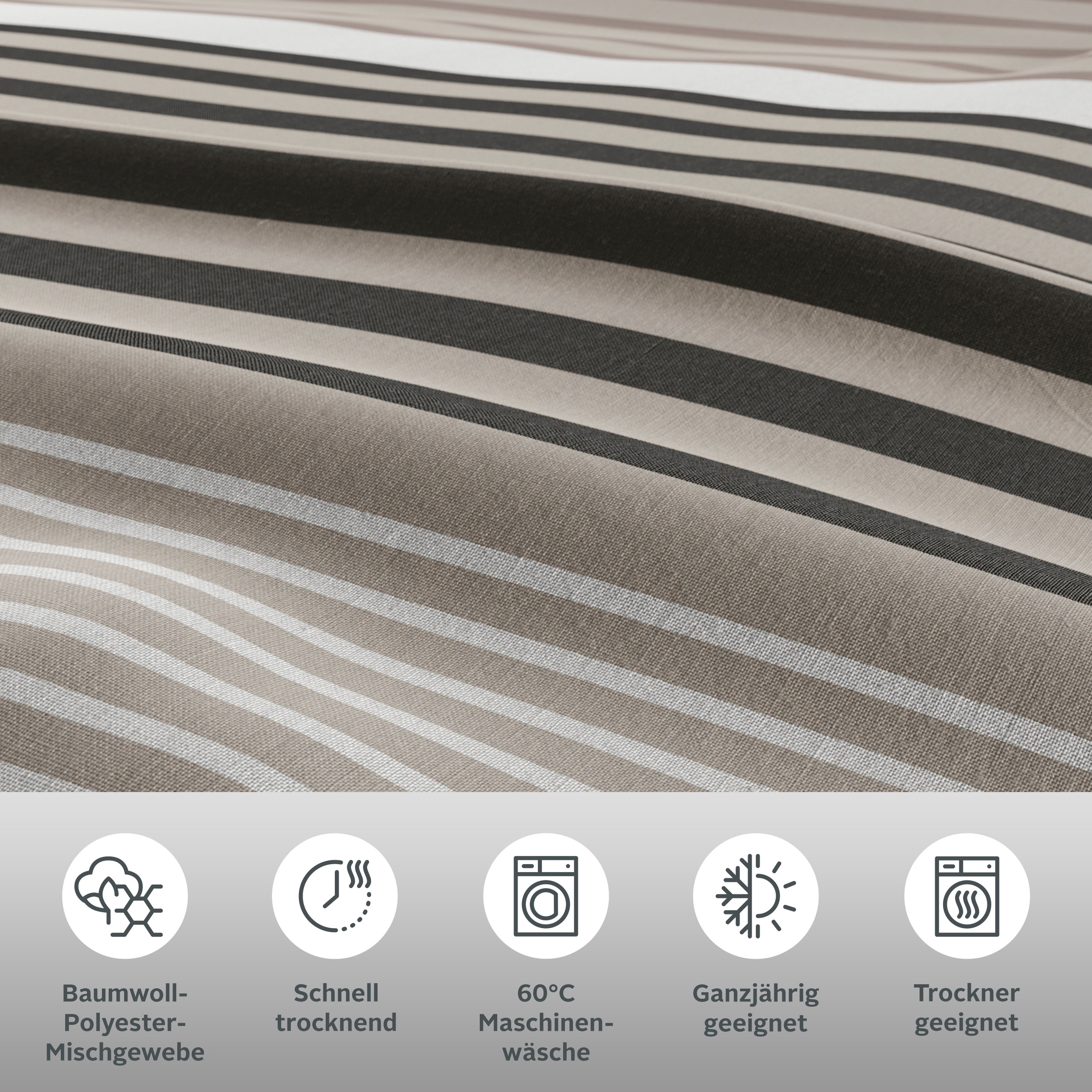 H.I.S Bettwäsche »Majoran« 2 Stk. tlg. gestreifte Bettwäsche in verschiedenen Qualitäten