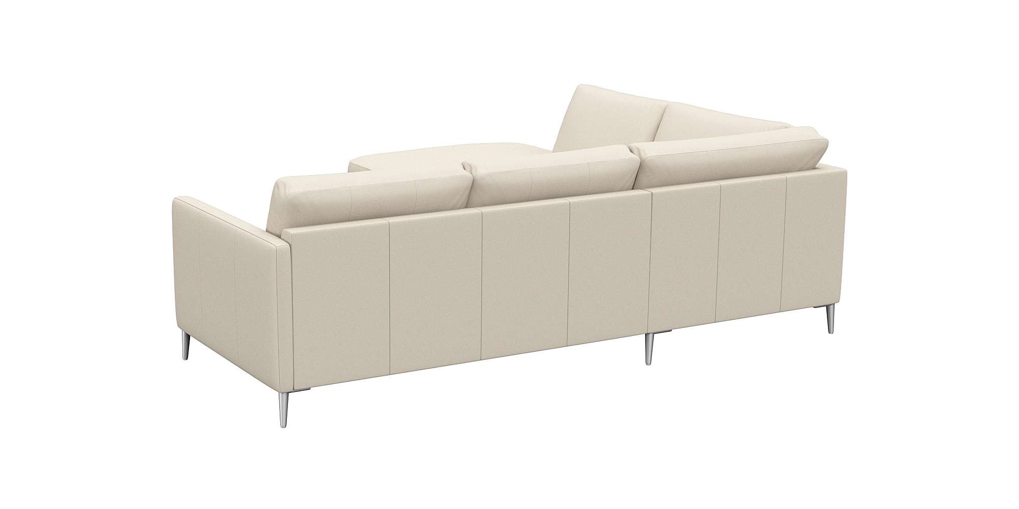 FLEXLUX Ecksofa »Fiore, L-Form«, schmale Armlehnen, Füße alufarben, B/T 234/225 cm, Kaltschaum im Sitz