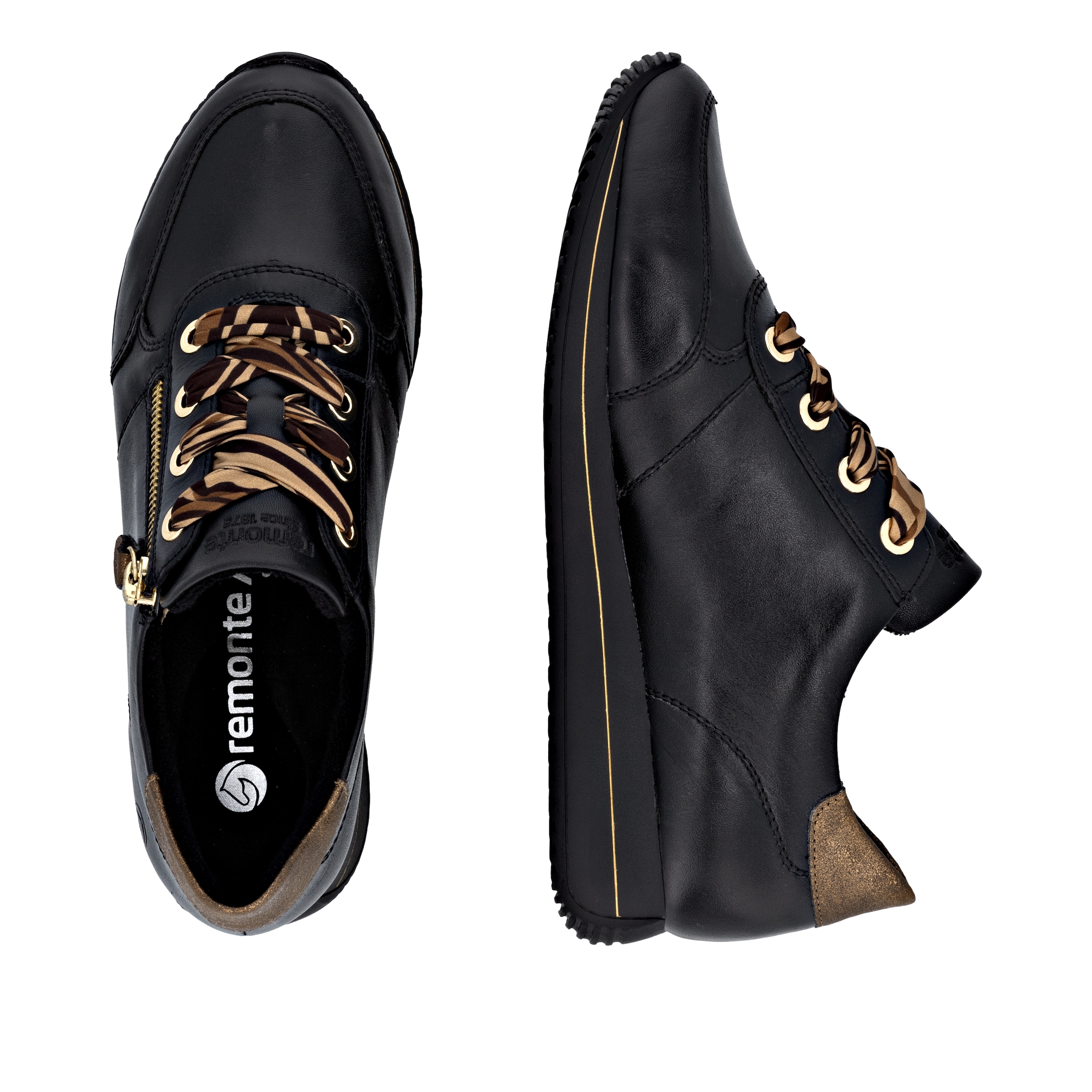 Remonte Keilsneaker  Schnürschuh, Halbschuh, Freizeitschuh mit seitlichem Reißverschluss