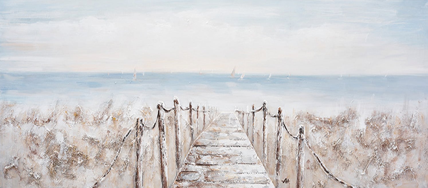 Bönninghoff Ölgemälde »Strand«, Strand, (1 St.), jedes Bild ein Unikat, BxH: 140x60 cm