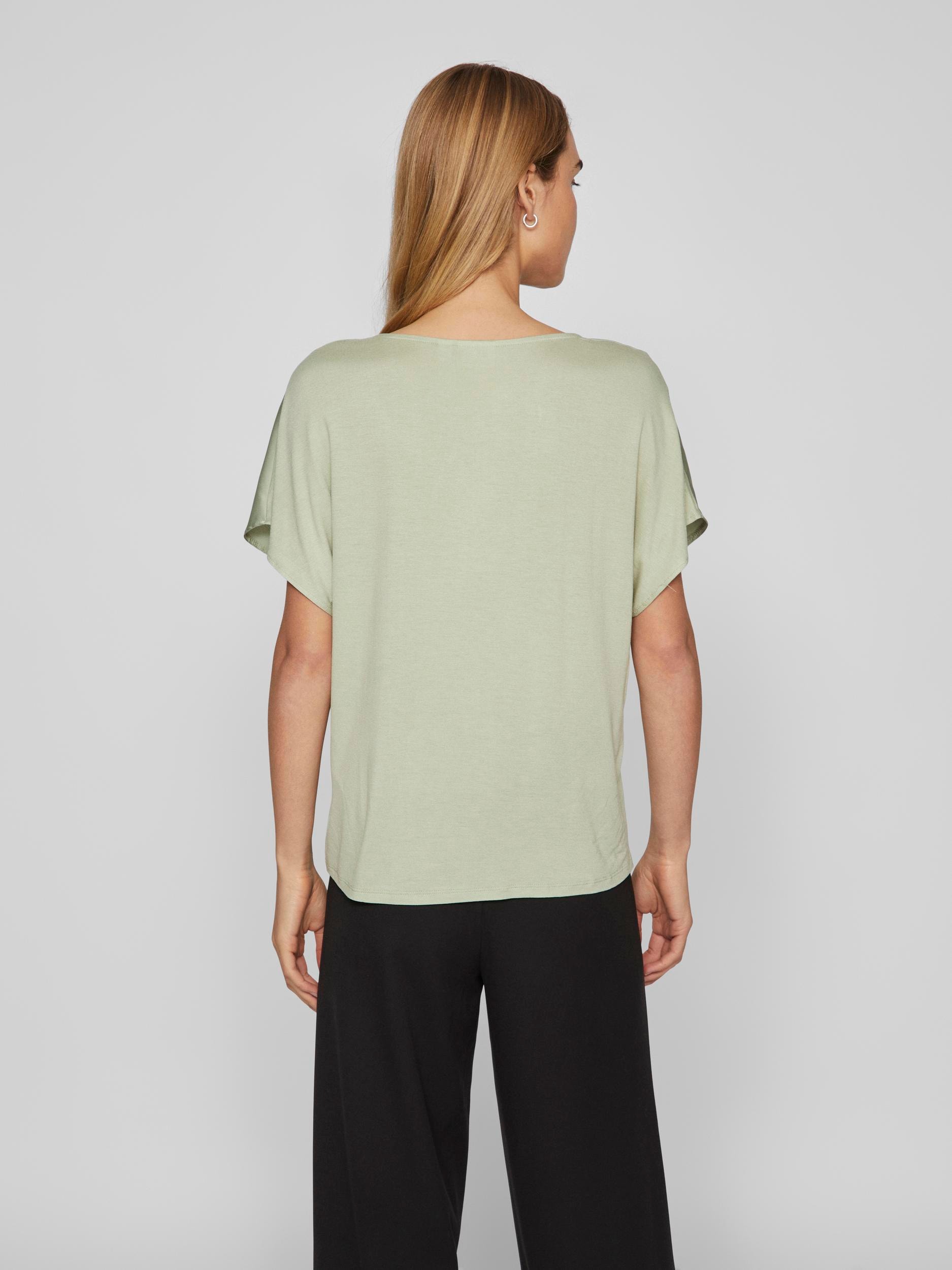 Vila V-Shirt »VIELLETTE V-NECK S/S SATIN TOP - NOOS«